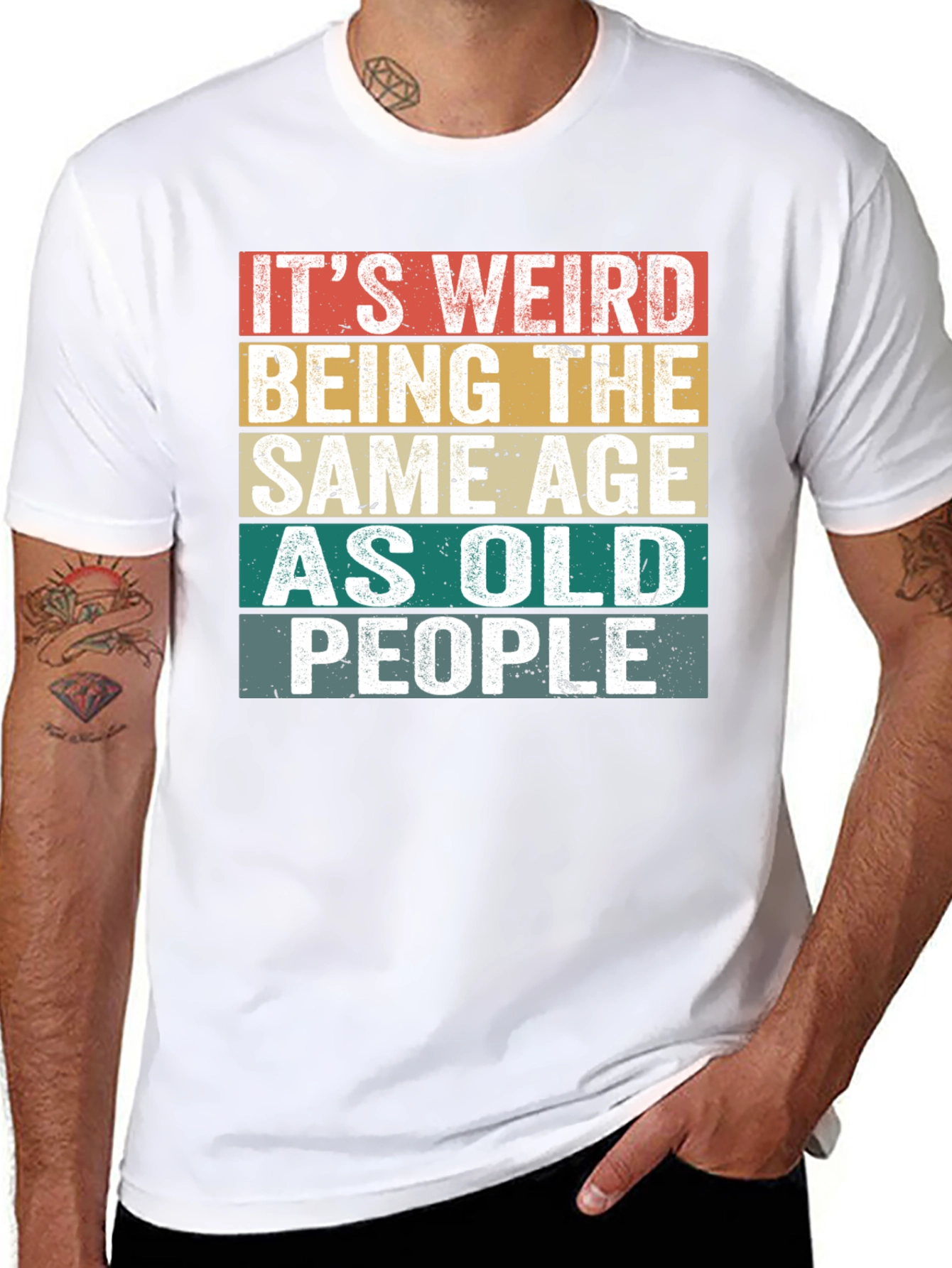 Black It's Weird Being The Same Age as Old People T-Shirt view 8