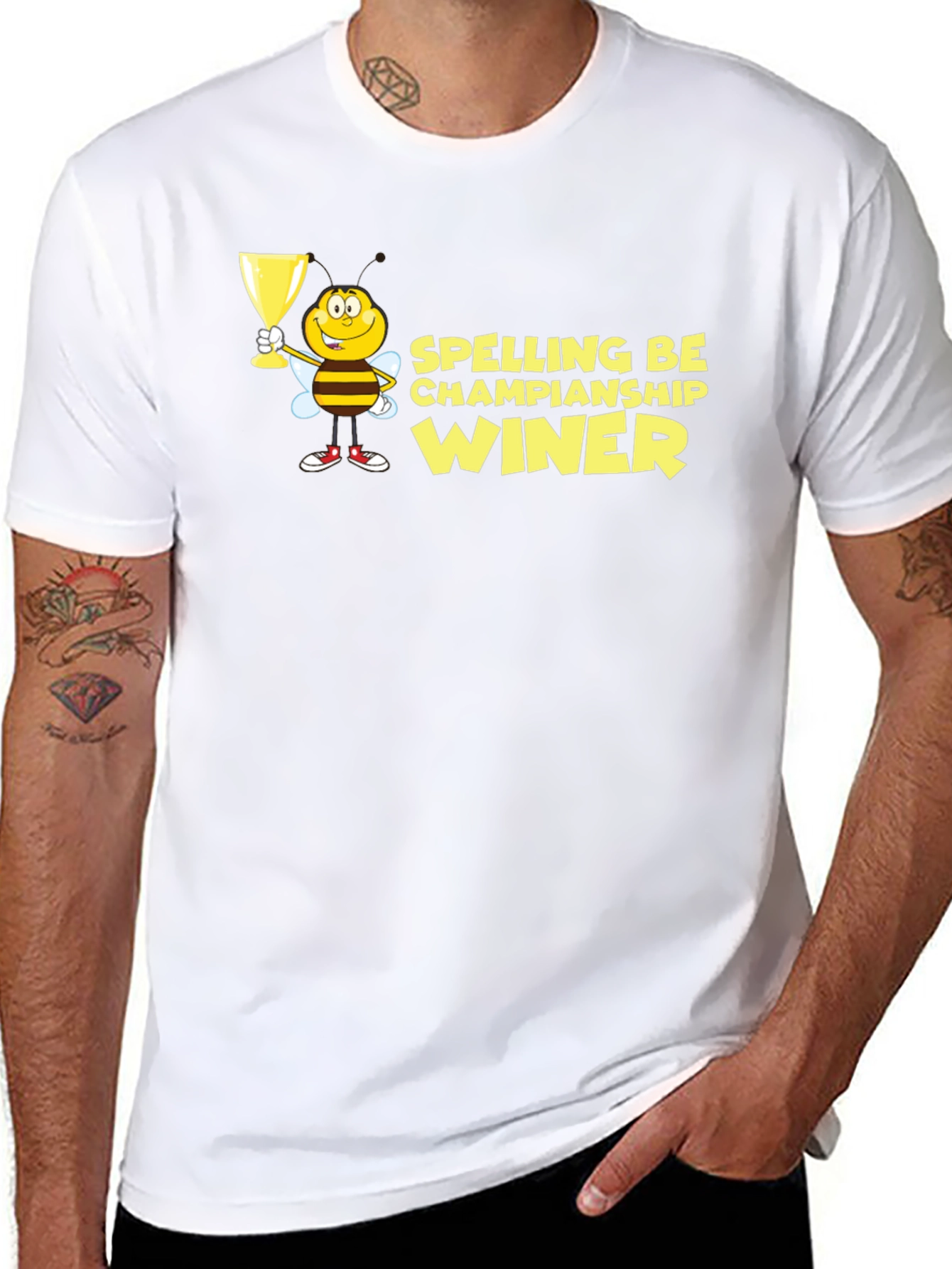 Black Spelling Bee Champion Winner Black T-Shirt view 8
