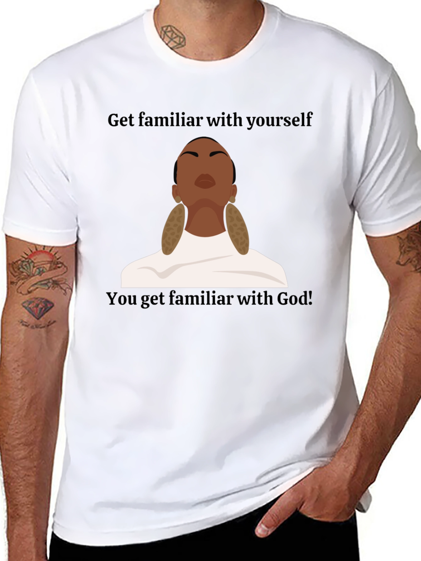 Black Get Familiar With Yourself Graphic T-Shirt view 8