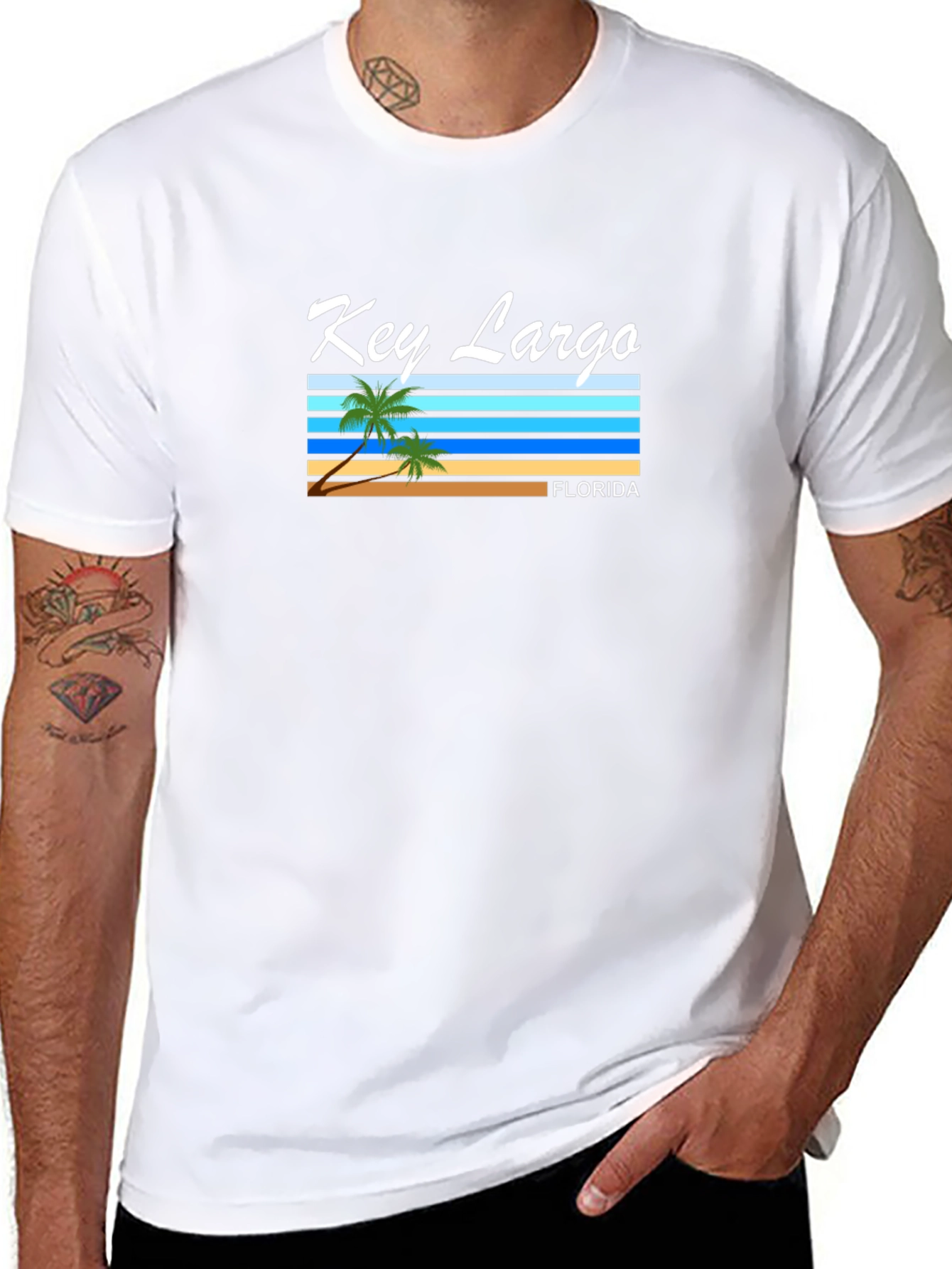 Black Key Largo Florida Graphic T-Shirt view 8