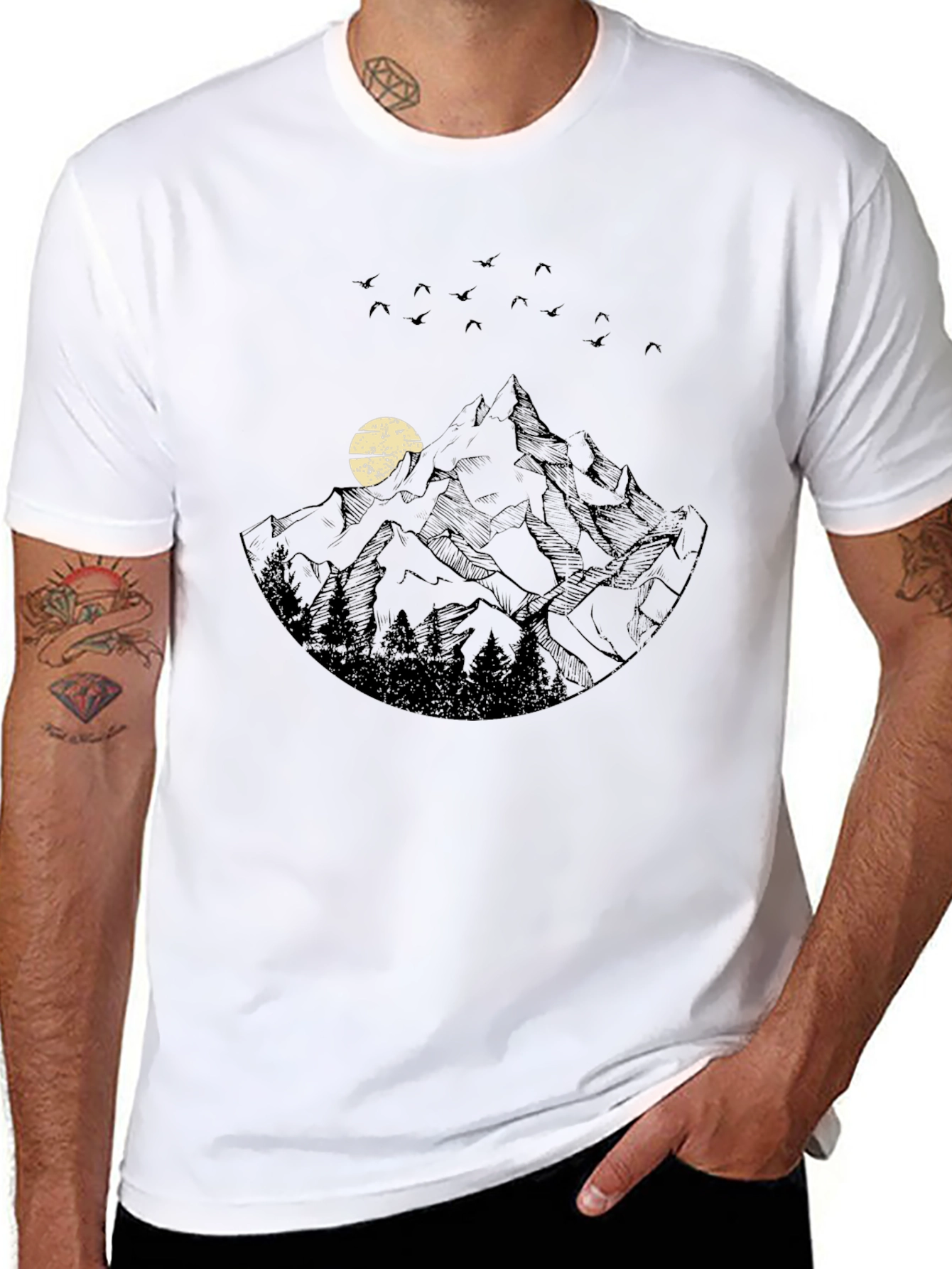 Black Mountain Scene Graphic Tee view 8