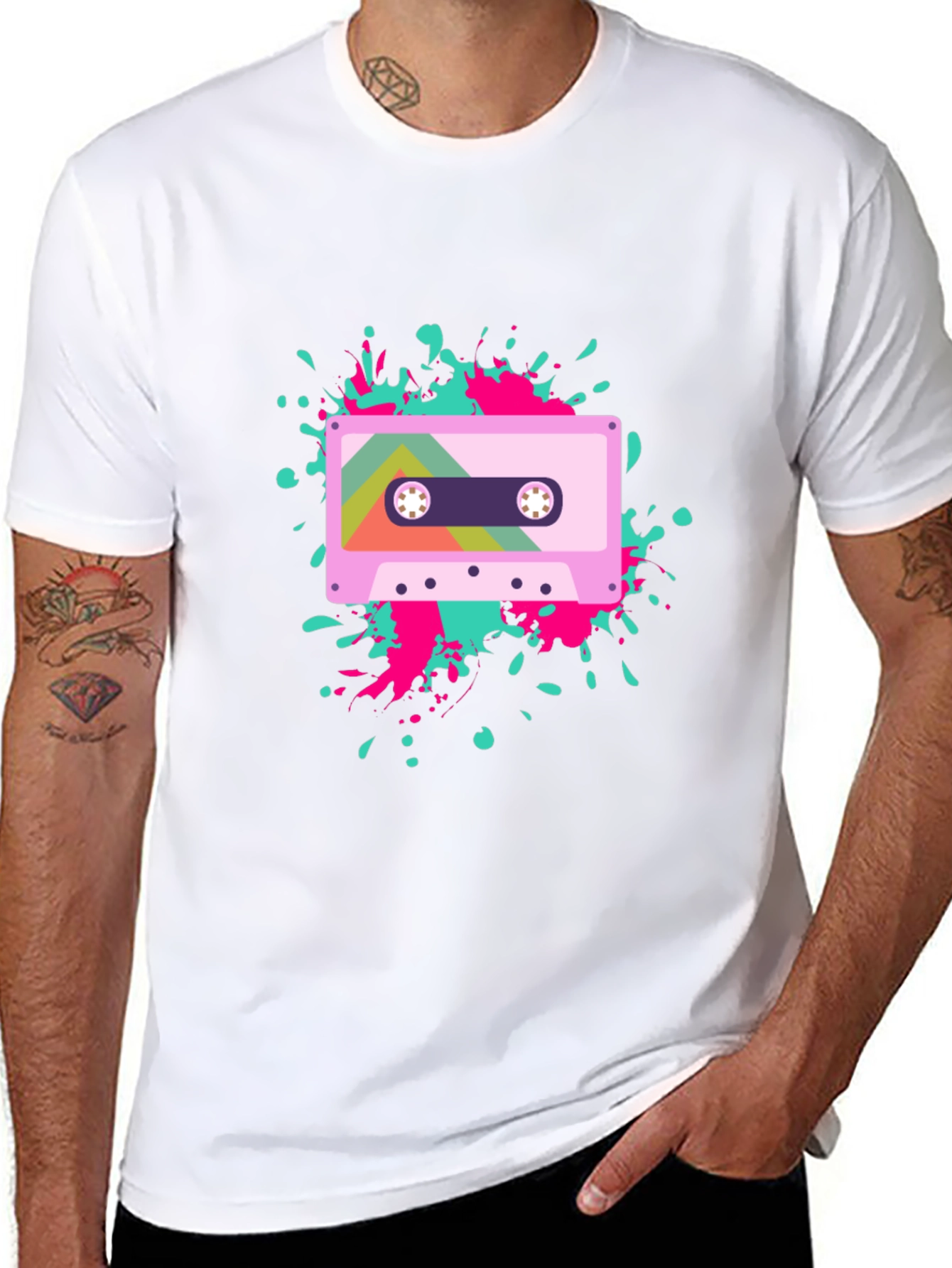 Black Retro Cassette Tape Graphic Tee - Black view 8