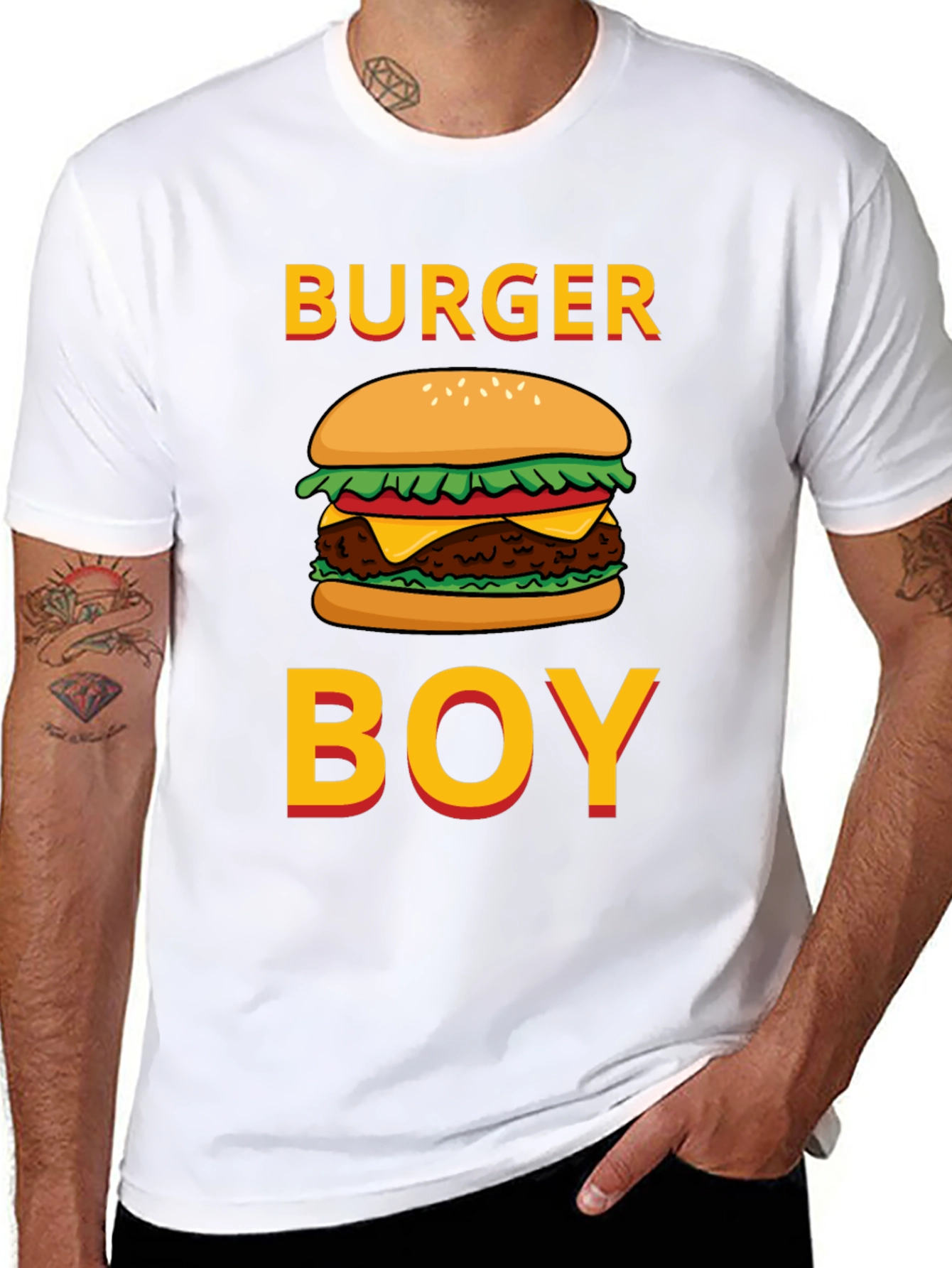 Black Burger Boy Graphic Tee - Foodie Humor T-Shirt view 8