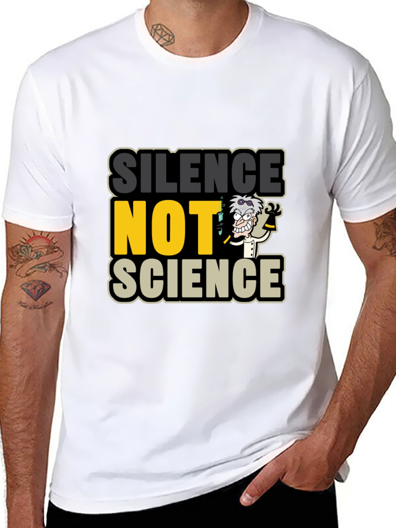 Black Silence NOT Science Graphic T-Shirt view 8