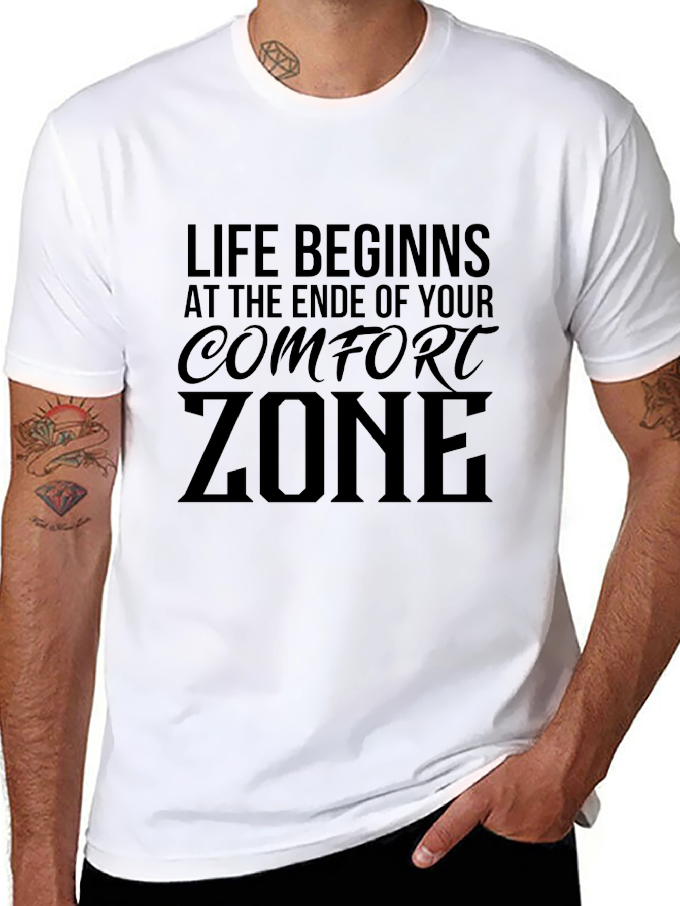 Black Life Begins At The End Comfort Zone T-Shirt view 8