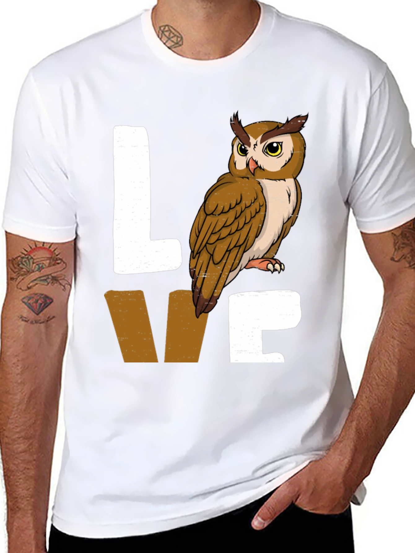 Black Owl Lover Graphic Tee - Black Cotton Blend view 8