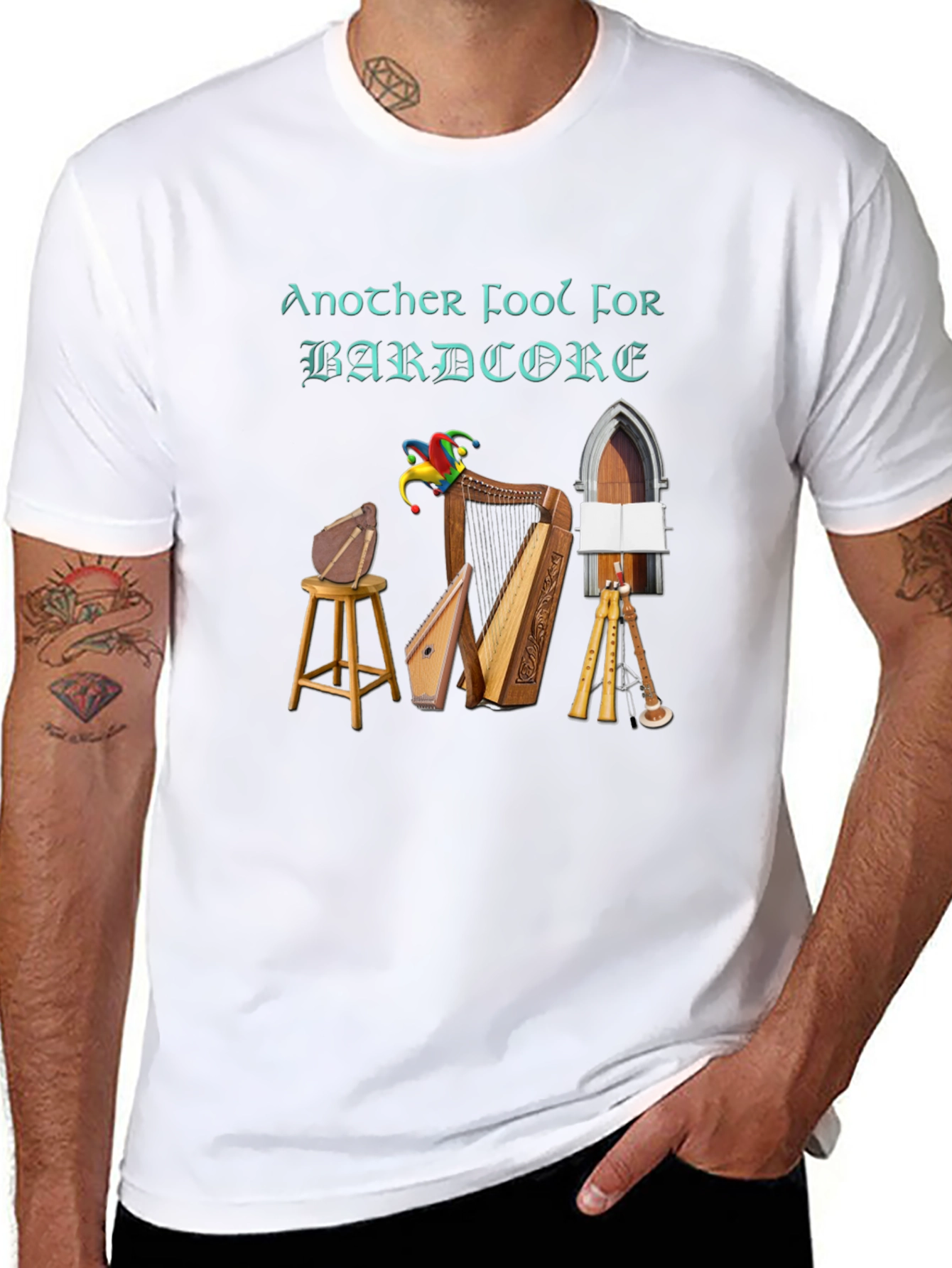 Black Bardcore T-Shirt - Another Fool for Bardcore Design view 8