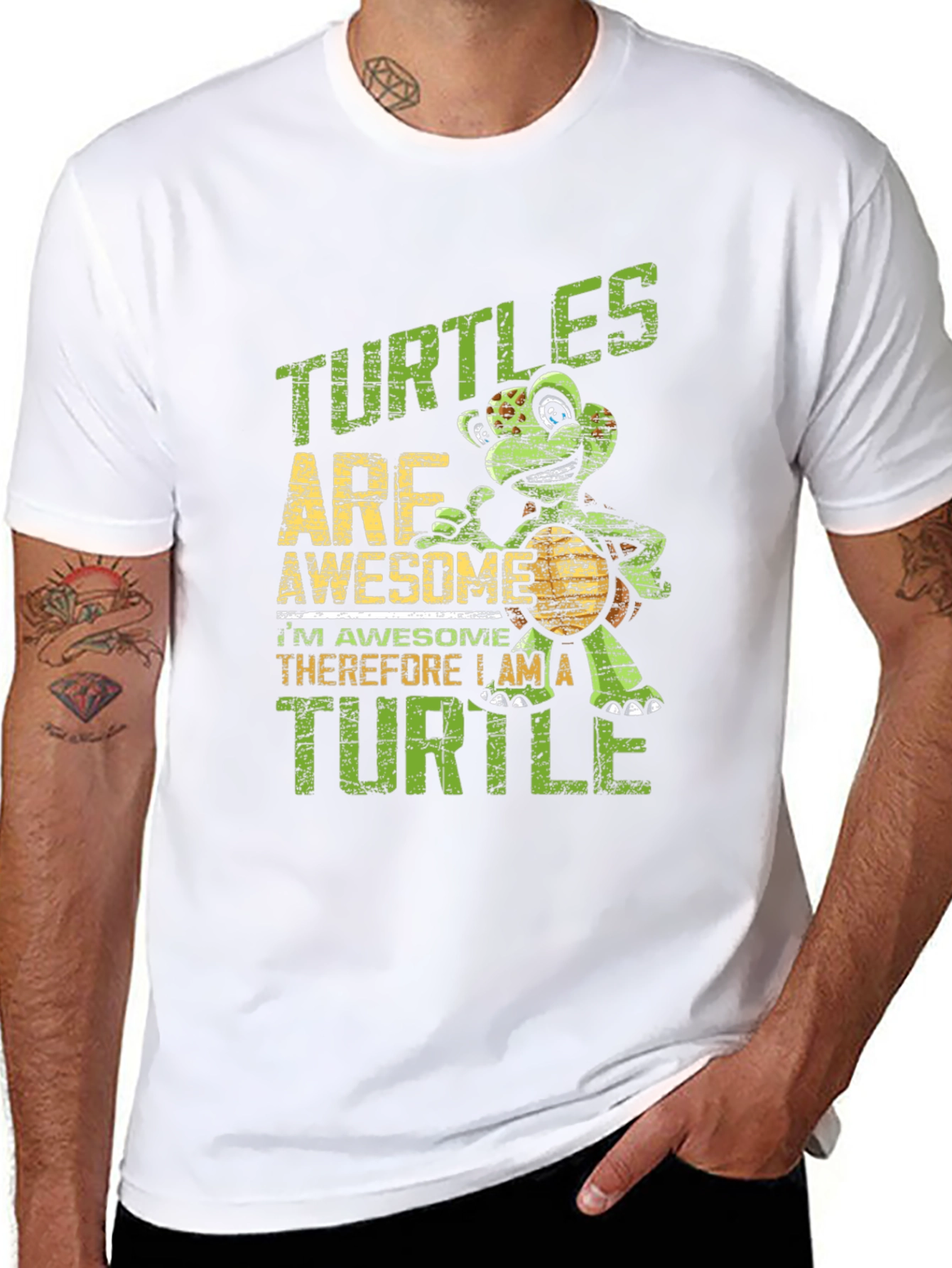 Black Turtle Awesome T-Shirt - Funny Animal Tee view 8