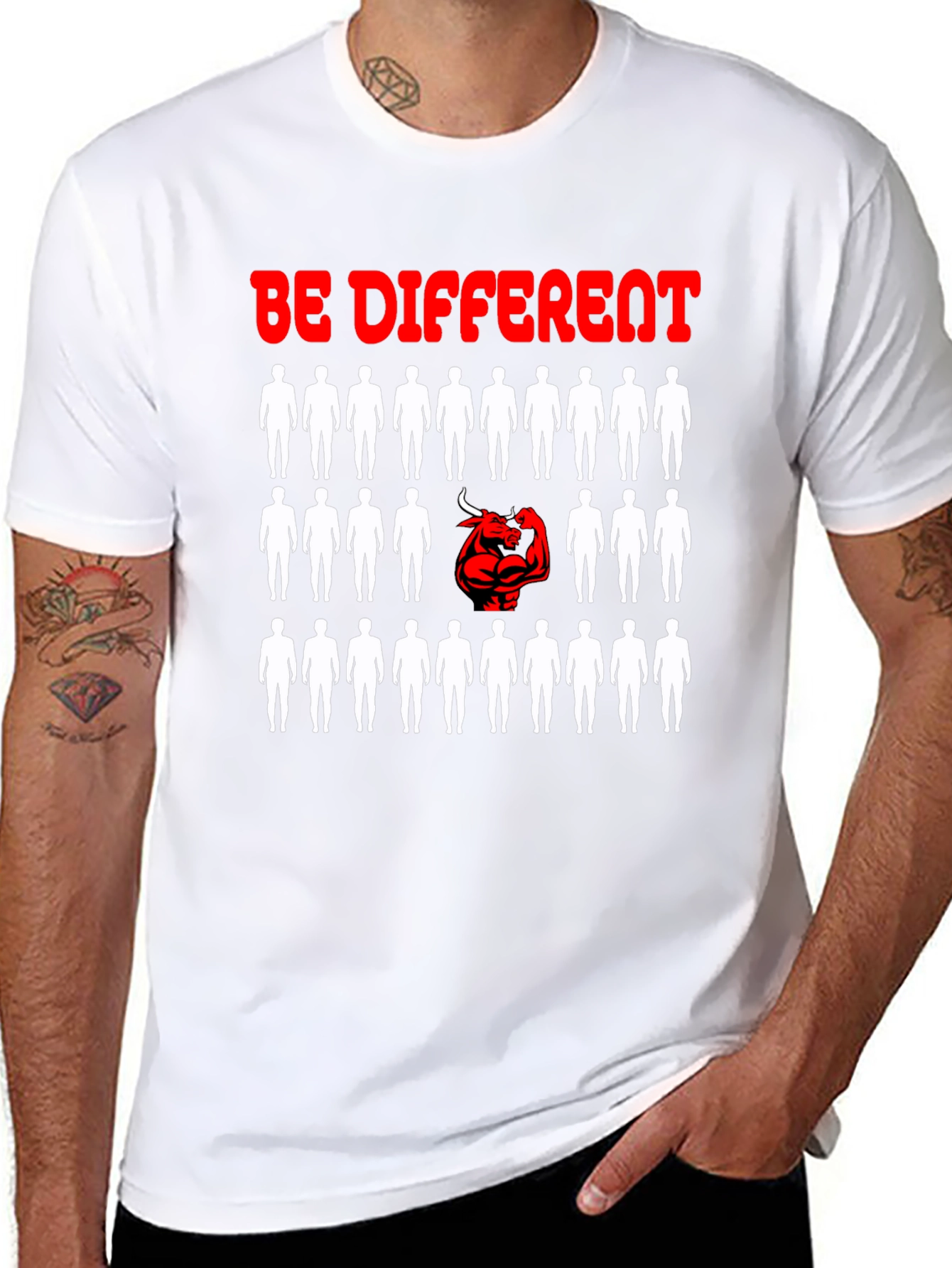 Black Be Different T-Shirt - Unique Graphic Design view 8