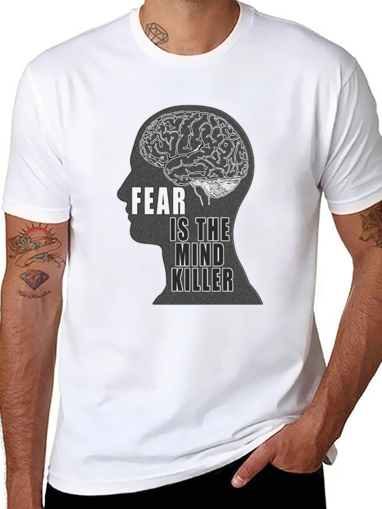 Black Fear is the Mind Killer Black T-Shirt view 8