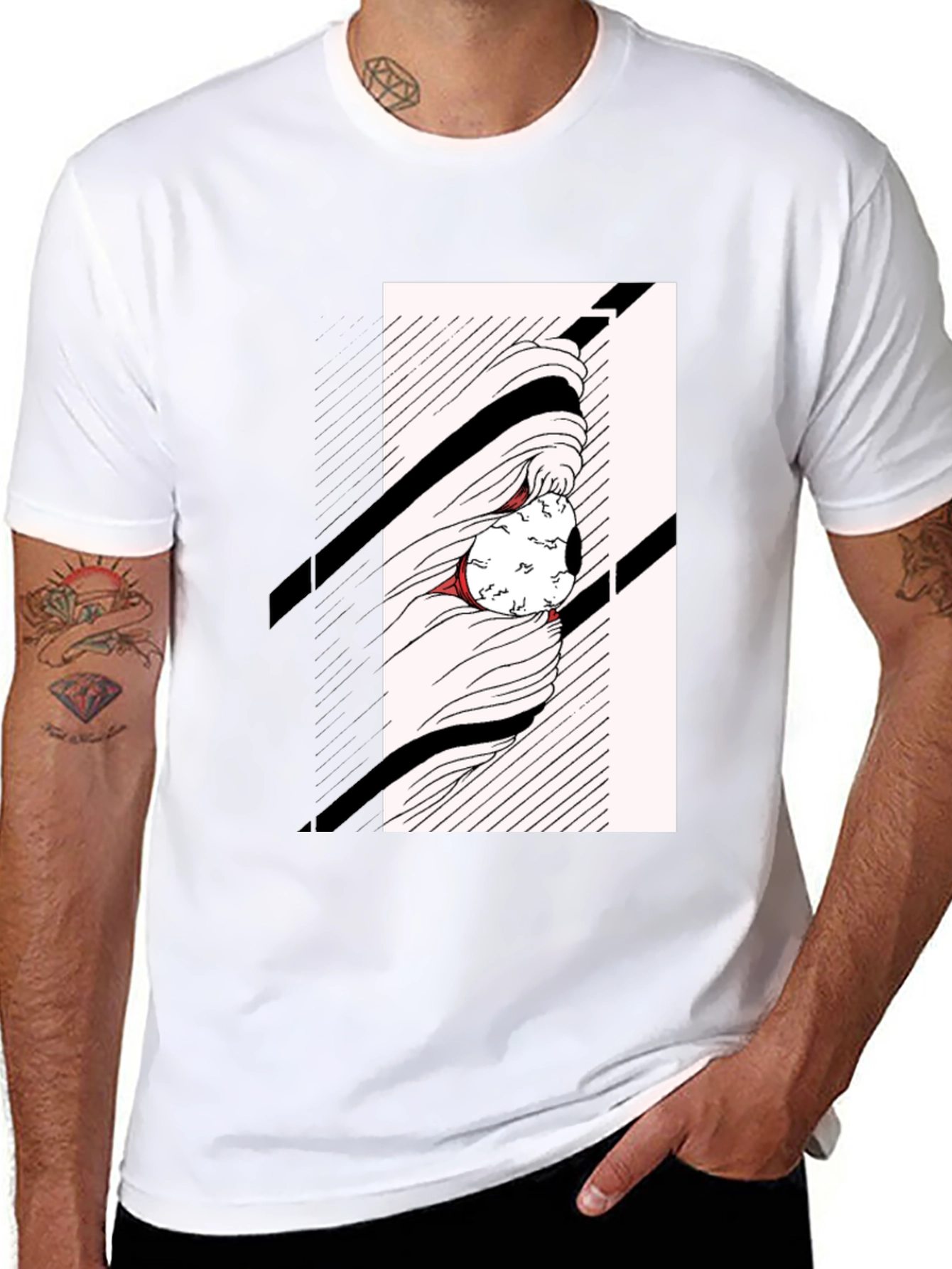 Black Eye Graphic Black T-Shirt - Unique Design view 8