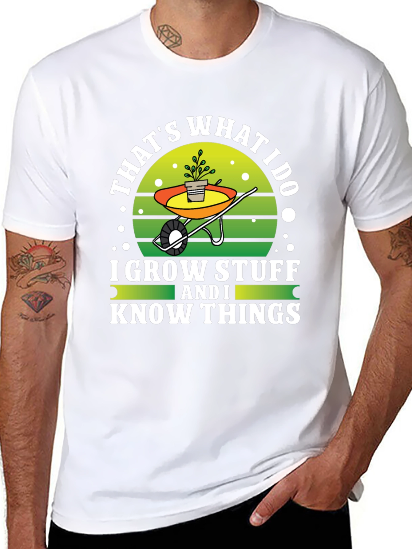 Black Gardener's Tee: I Grow Stuff and I Know Things view 8