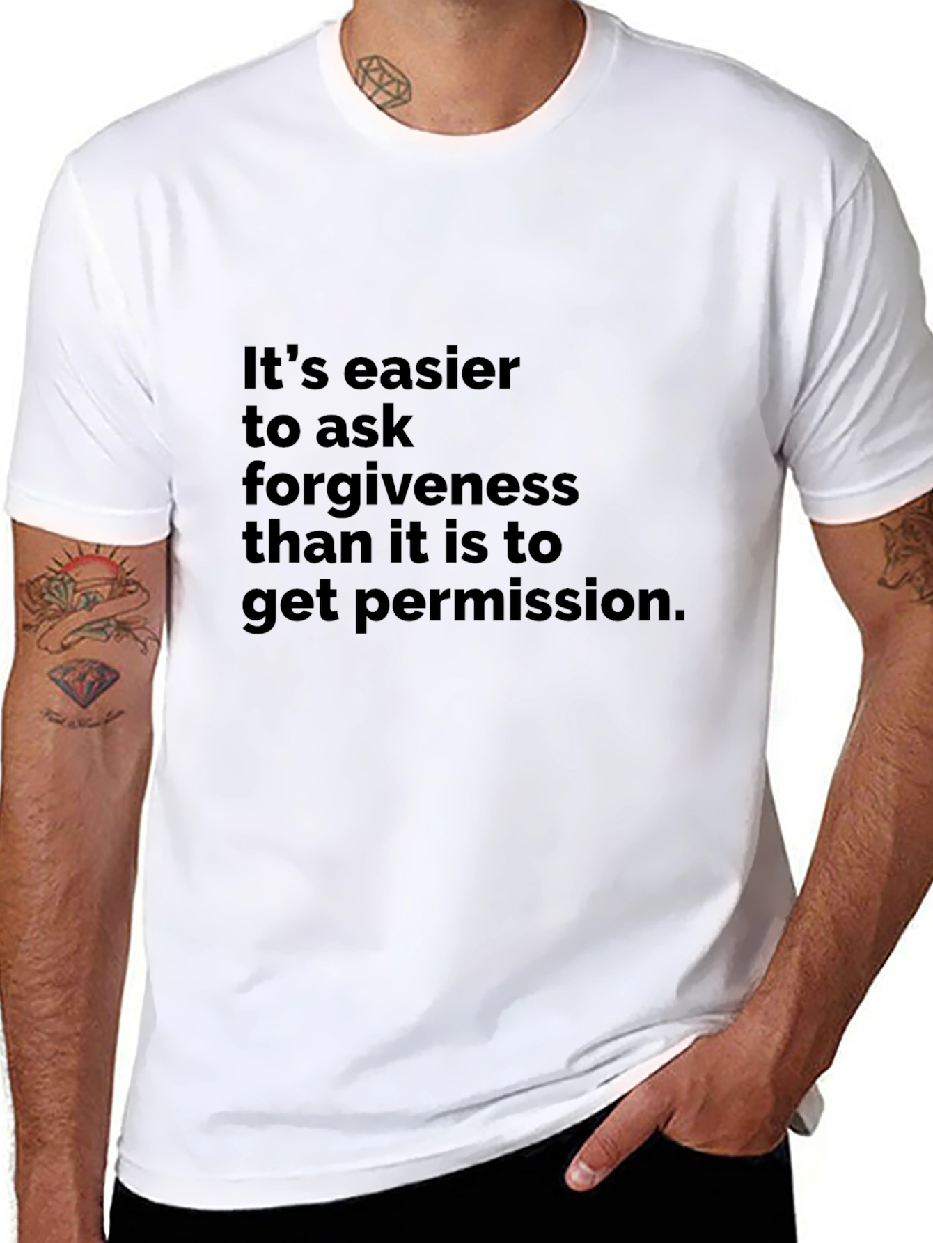 Black Forgiveness T-Shirt - Ask Forgiveness Graphic Tee view 8