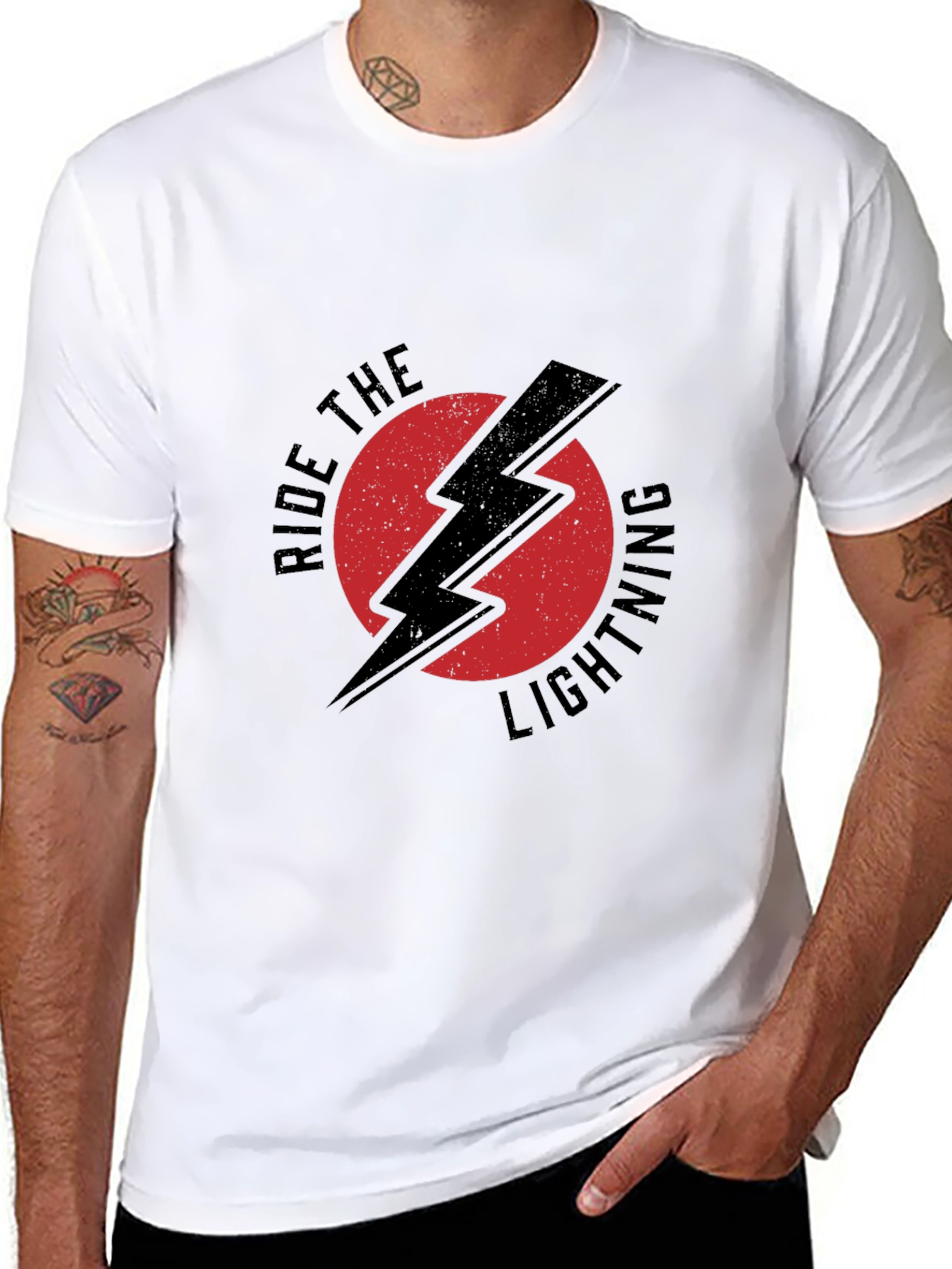 Black Ride The Lightning Graphic Tee - Black view 8