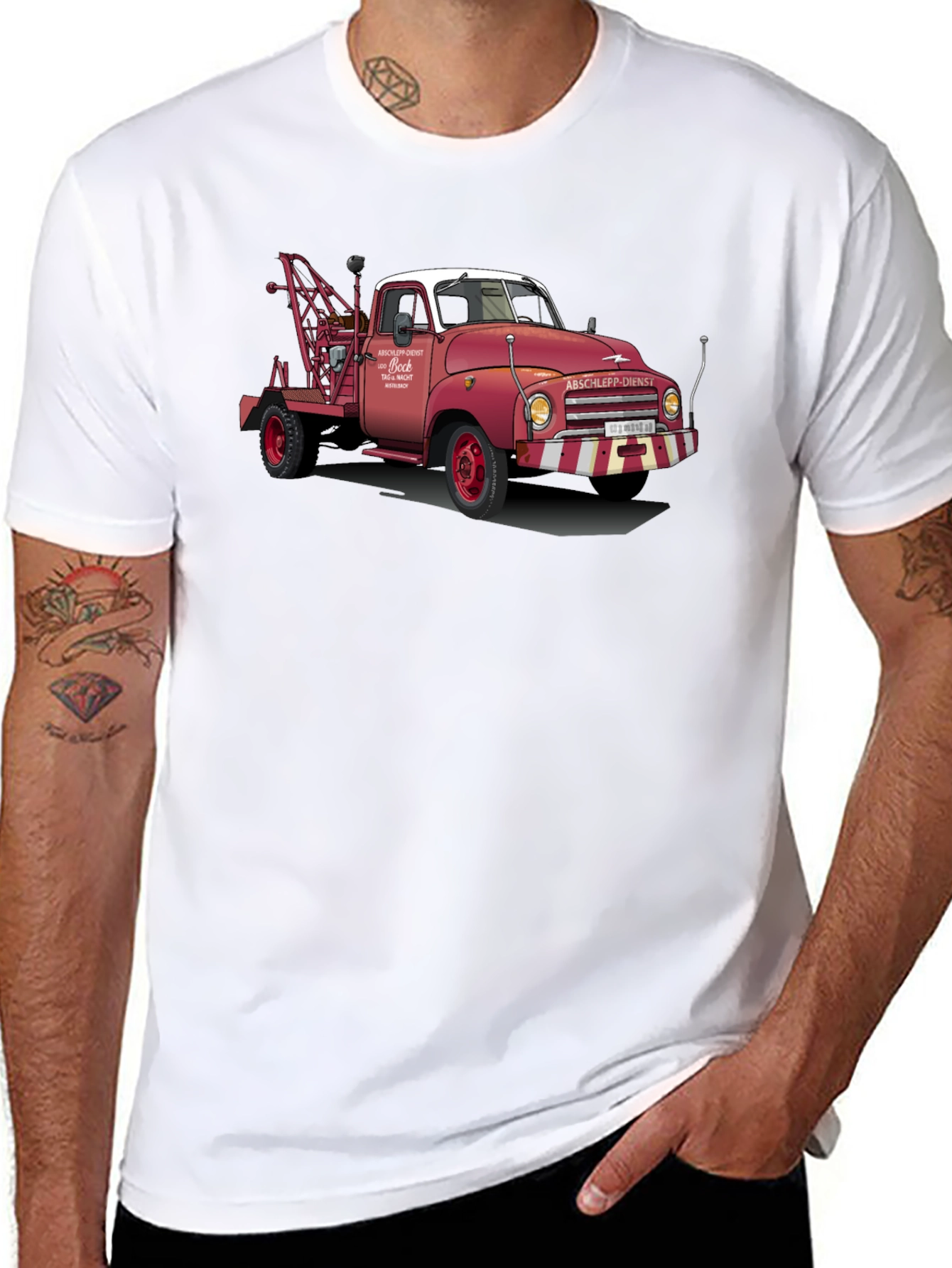 Black Vintage Tow Truck Graphic Tee view 8