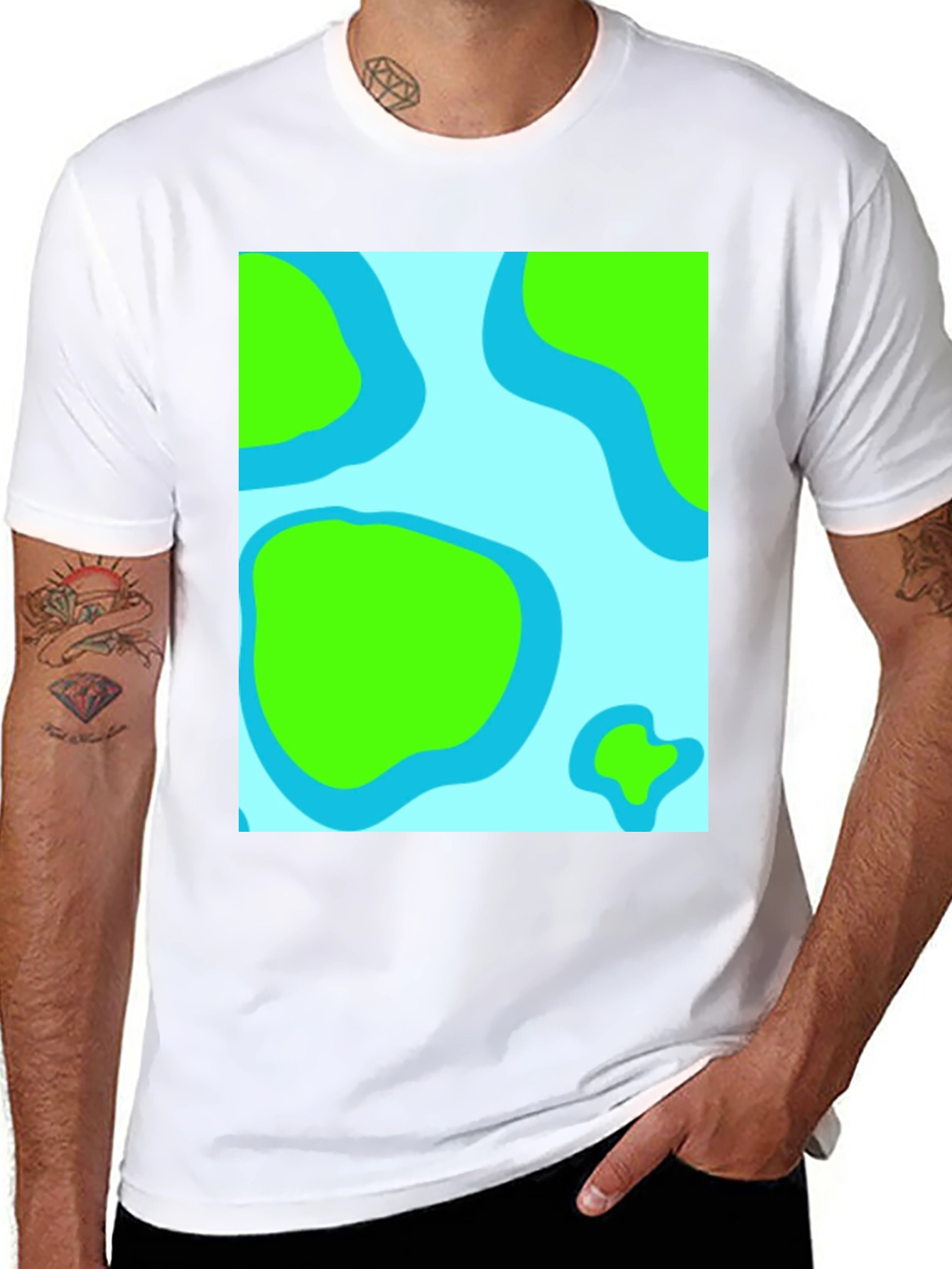 Black Abstract Land & Water Graphic Tee - Black view 8