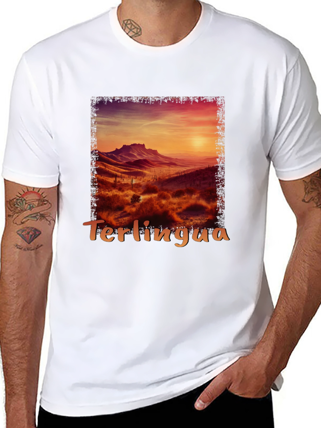 Black Terlingua Sunset Graphic Tee - Desert Scene Shirt view 8