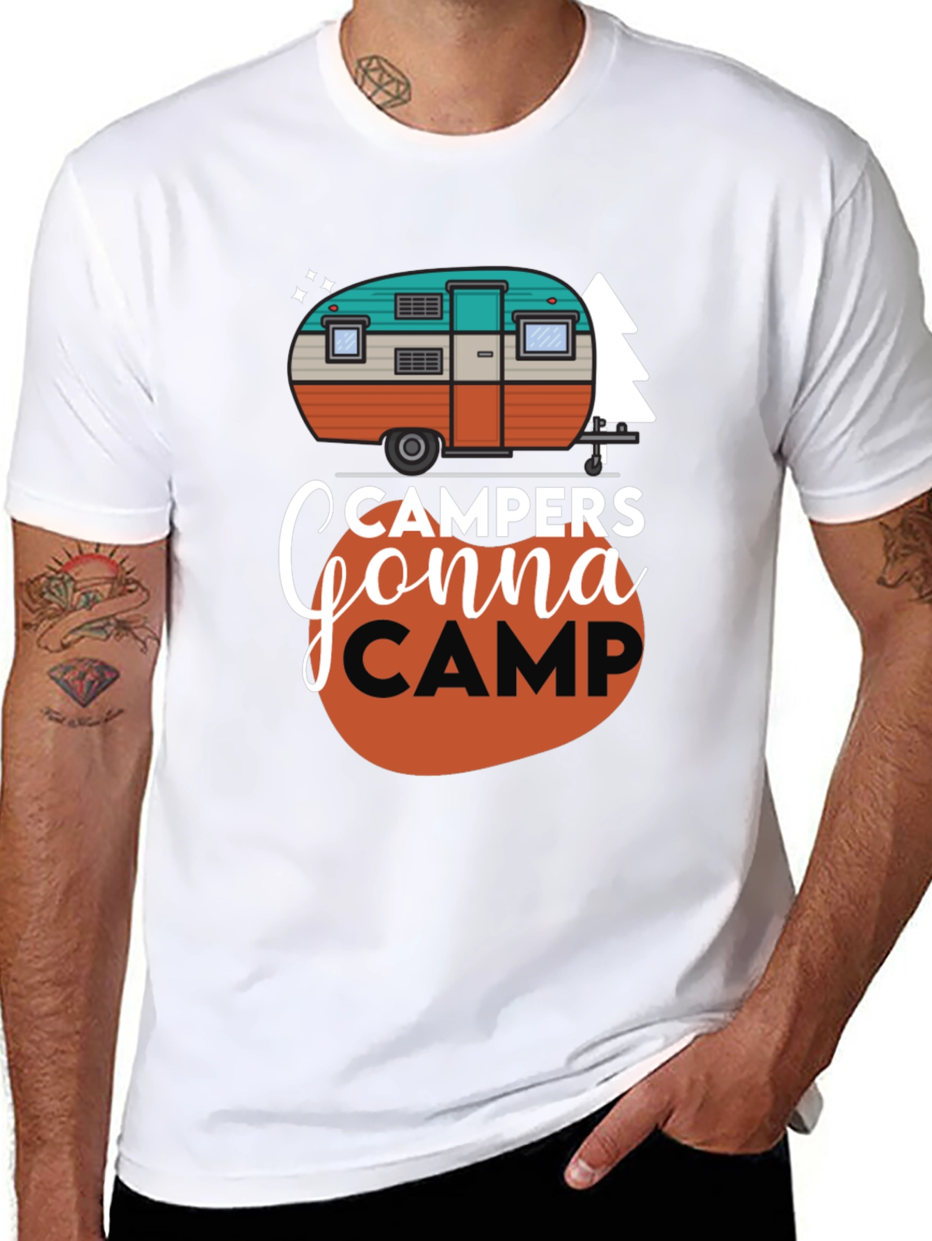 Black Campers Gonna Camp Graphic Tee view 8