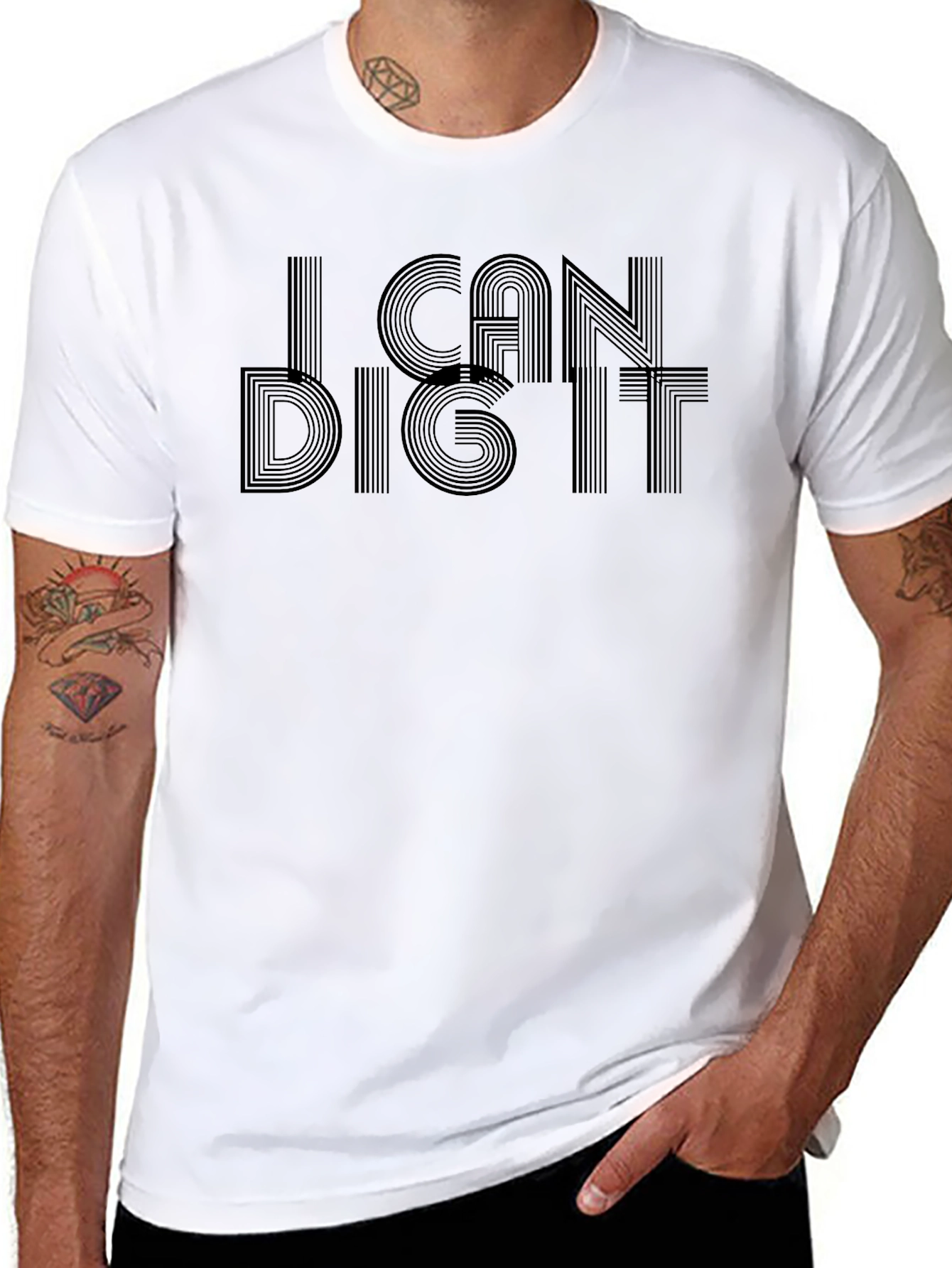Black I Can Dig It Black T-Shirt - Cool Retro Style view 8