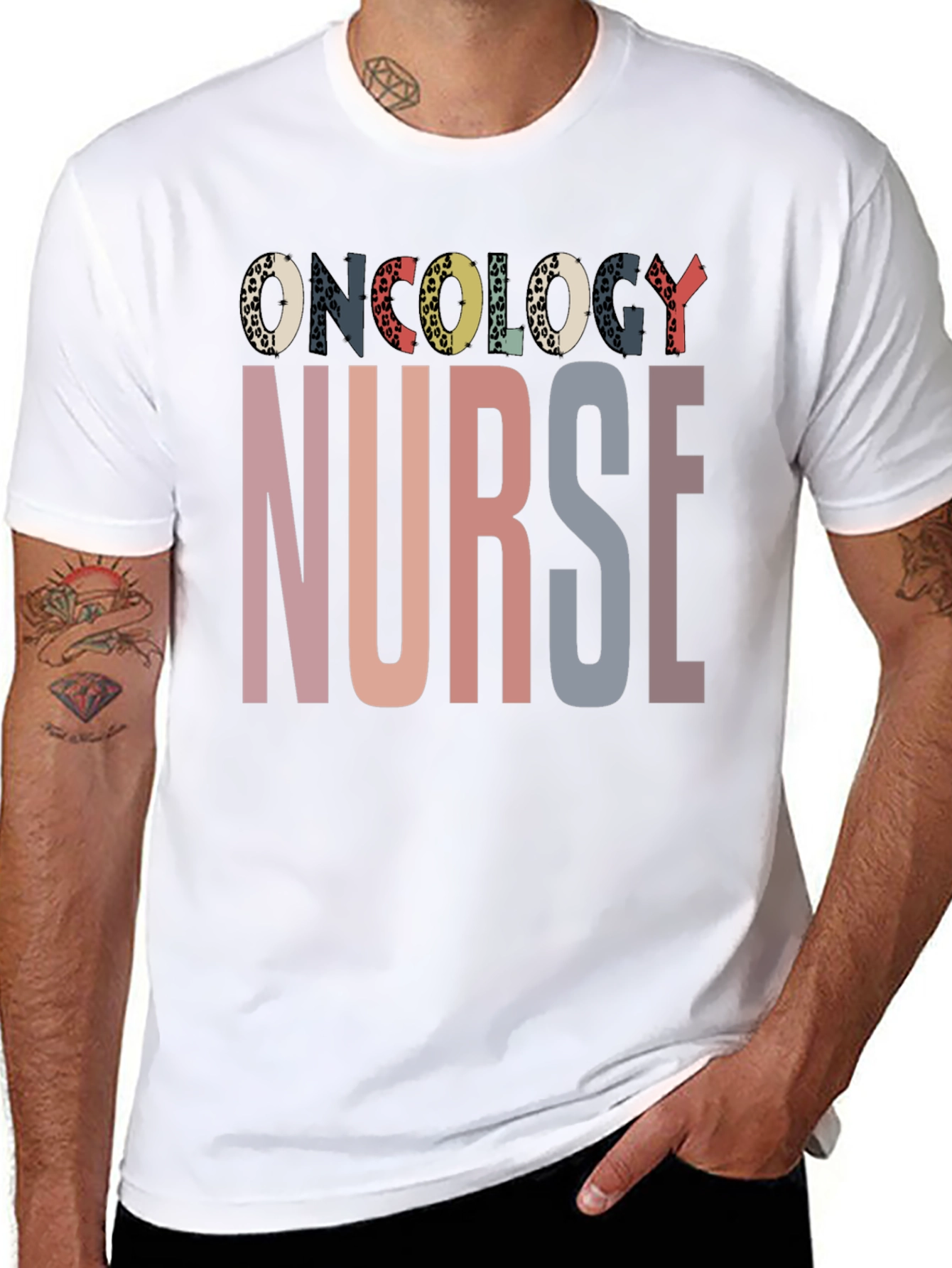 Black Oncology Nurse Graphic T-Shirt view 8