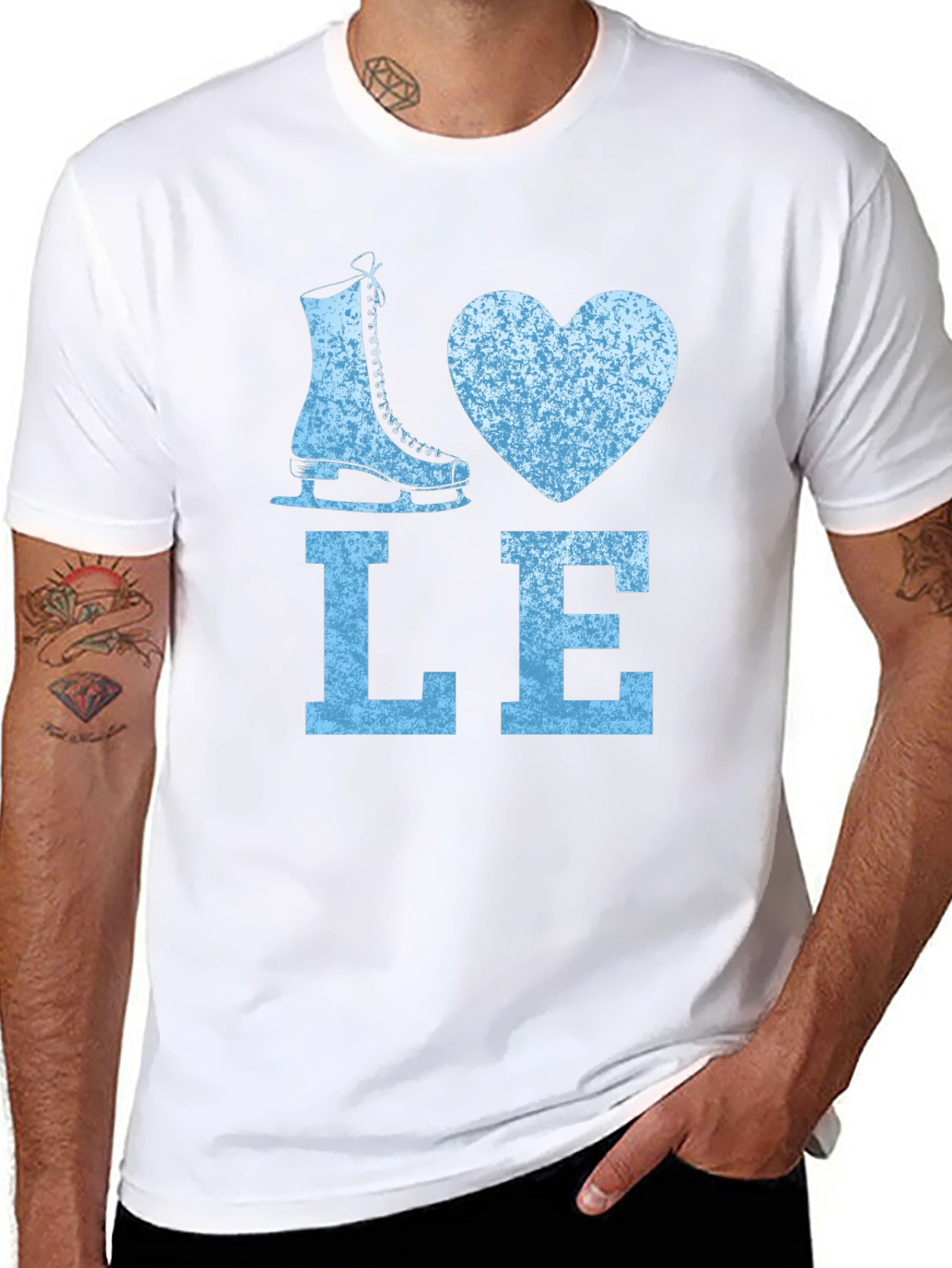Black I Love Ice Skating Graphic Tee view 8