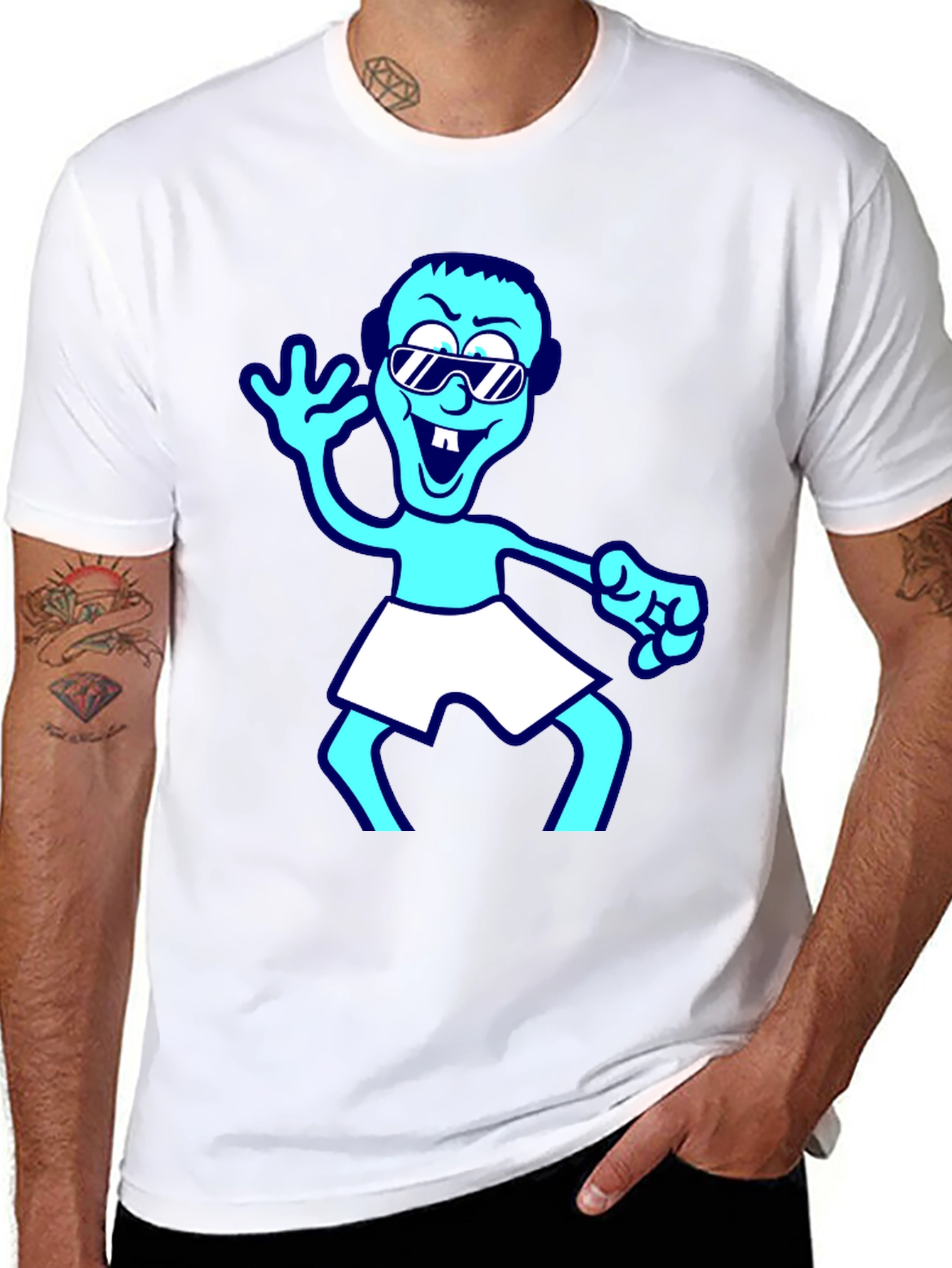 Black Cartoon Graphic T-Shirt - Black view 8