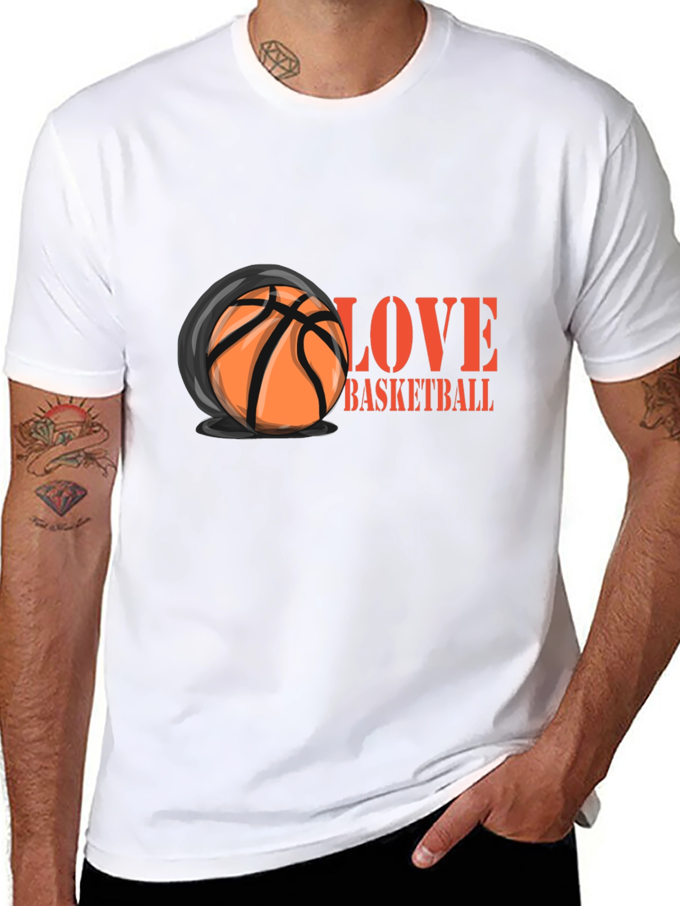 Black Love Basketball Graphic T-Shirt view 8
