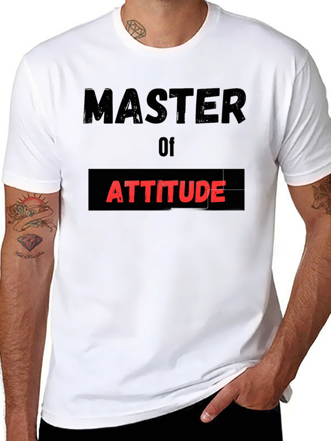 Black Master of Attitude Black T-Shirt view 8