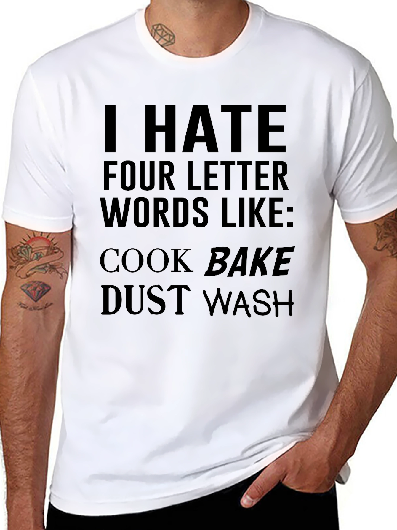 Black Funny 'I Hate Four Letter Words' Graphic Tee view 8