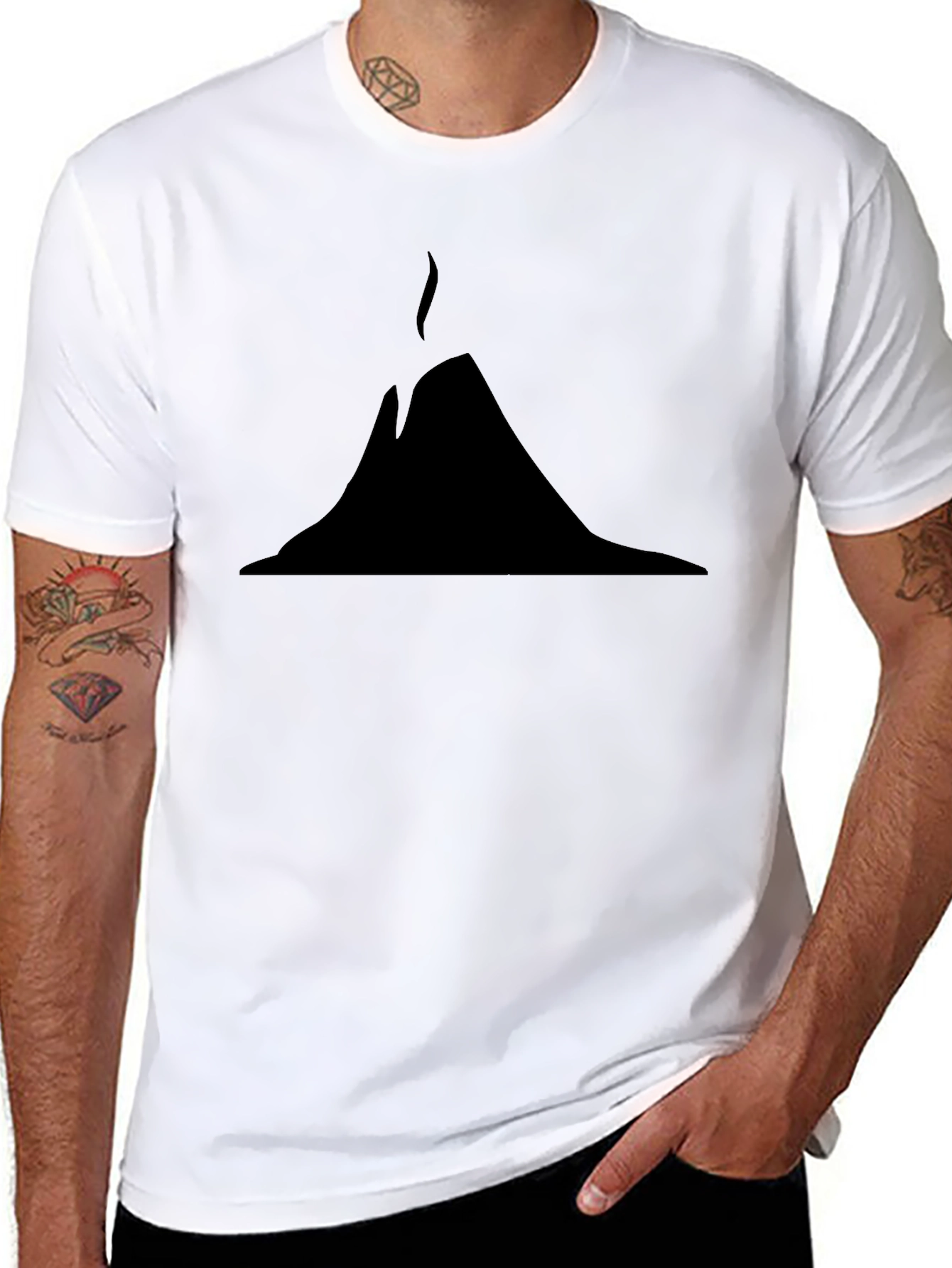Black Erupting Volcano Graphic Tee - Black view 8