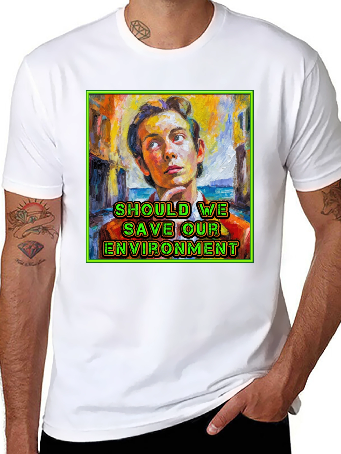 Black Should We Save Our Environment T-Shirt view 8