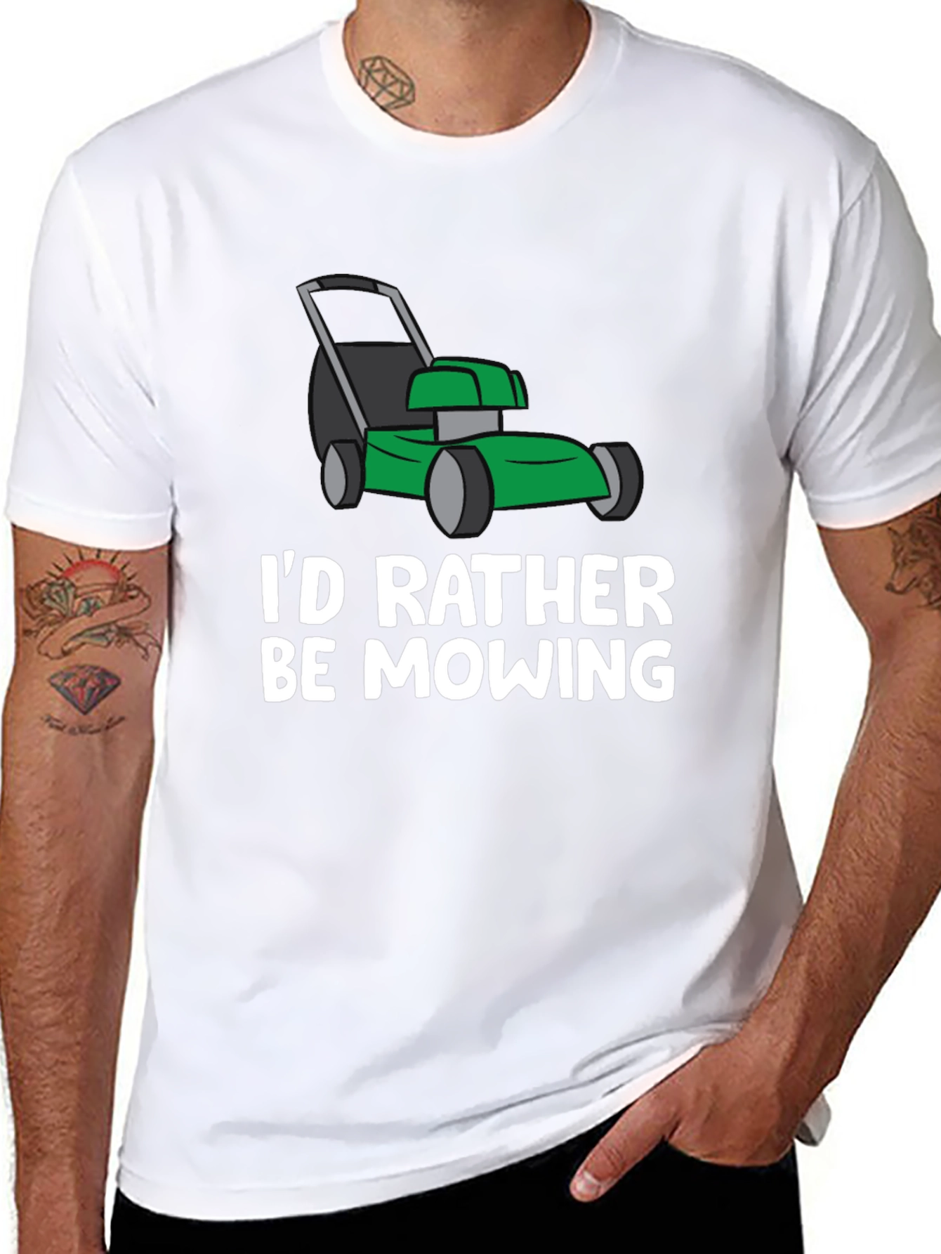 Black Funny Mowing T-Shirt - Lawn Care Humor view 8