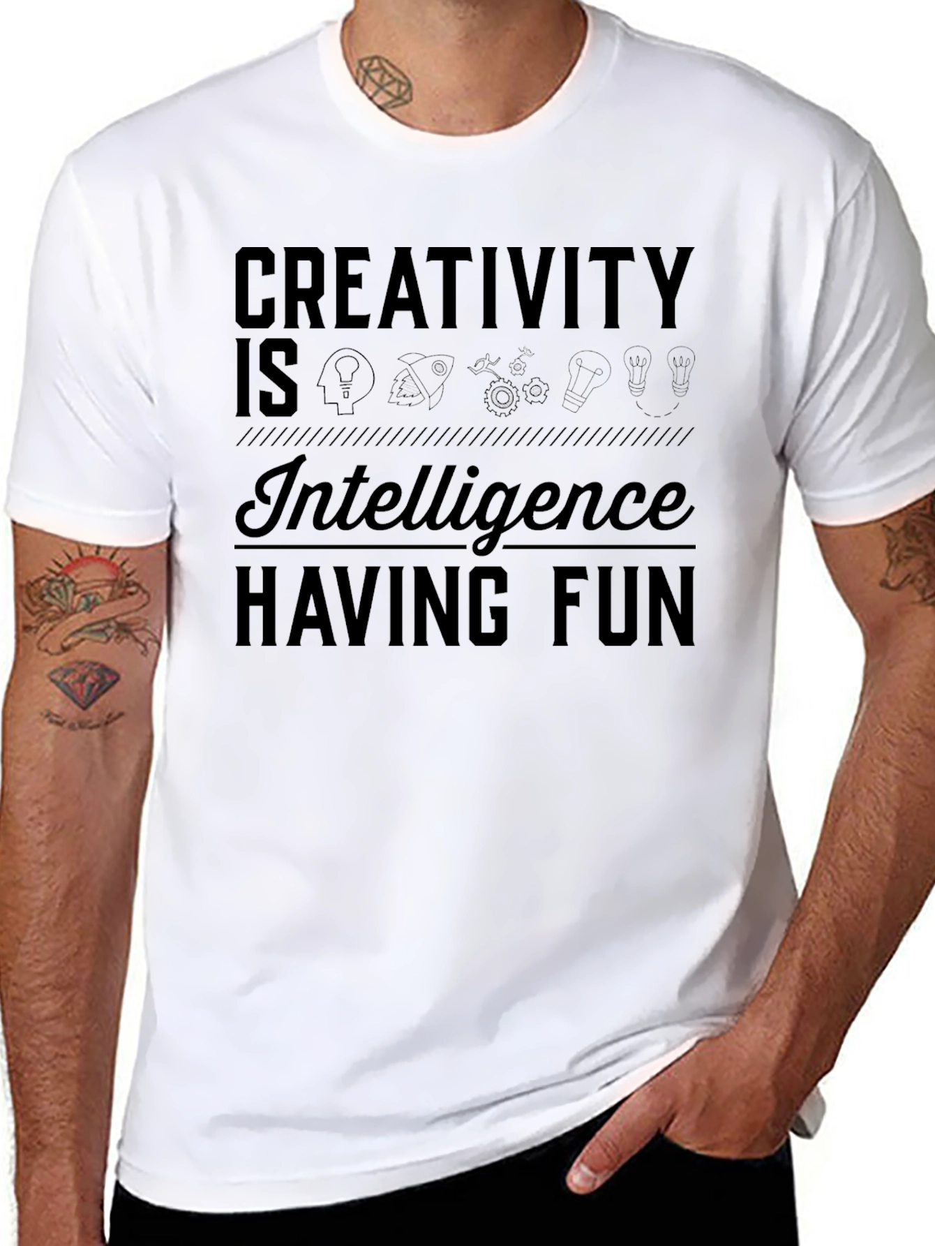 Black Creativity Intelligence Fun Black T-Shirt view 8