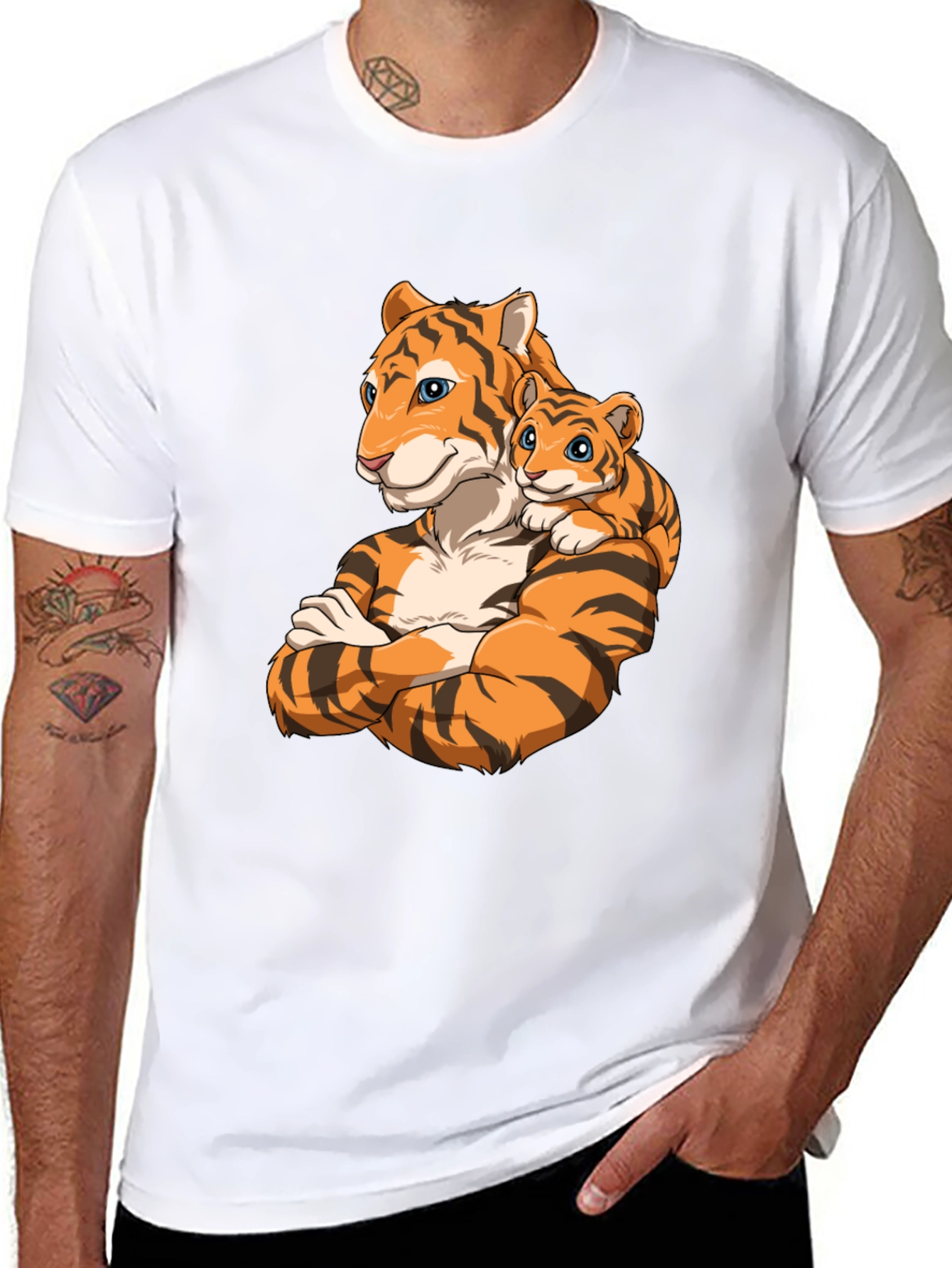 Black Tiger Family Graphic T-Shirt view 8