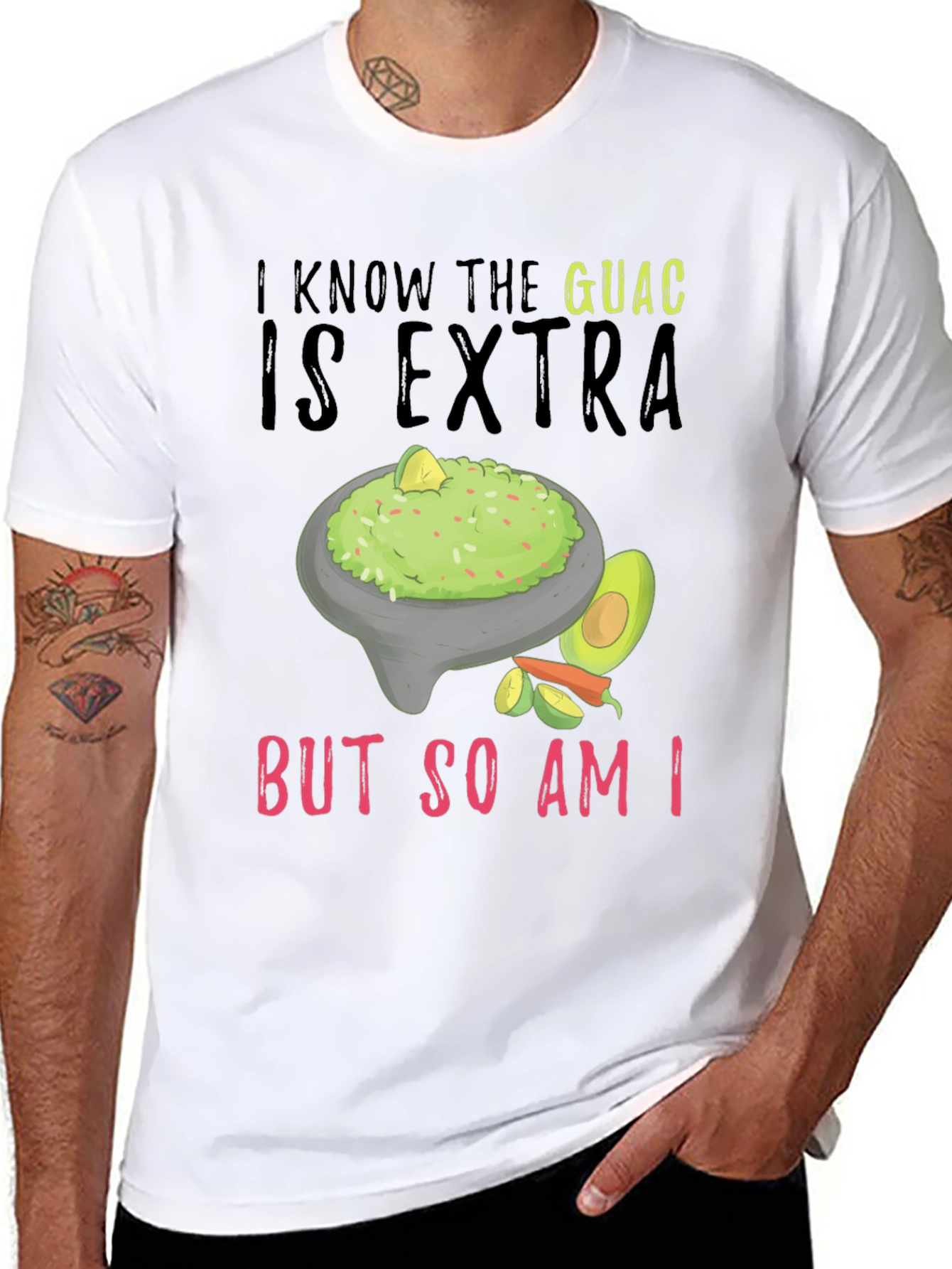 Black Guac Is Extra Funny Graphic Tee view 8