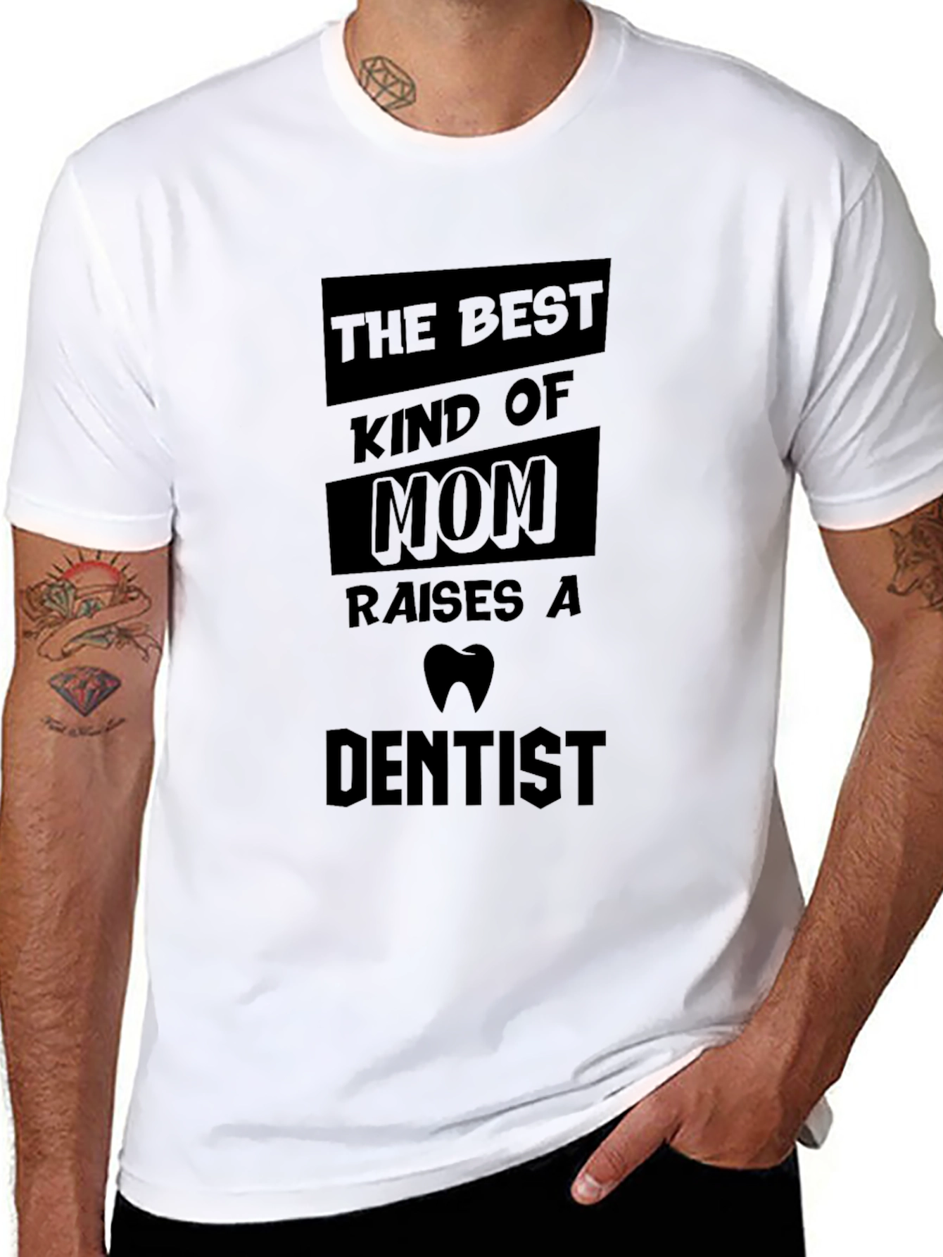 Black Best Kind of Mom Dentist T-Shirt view 8
