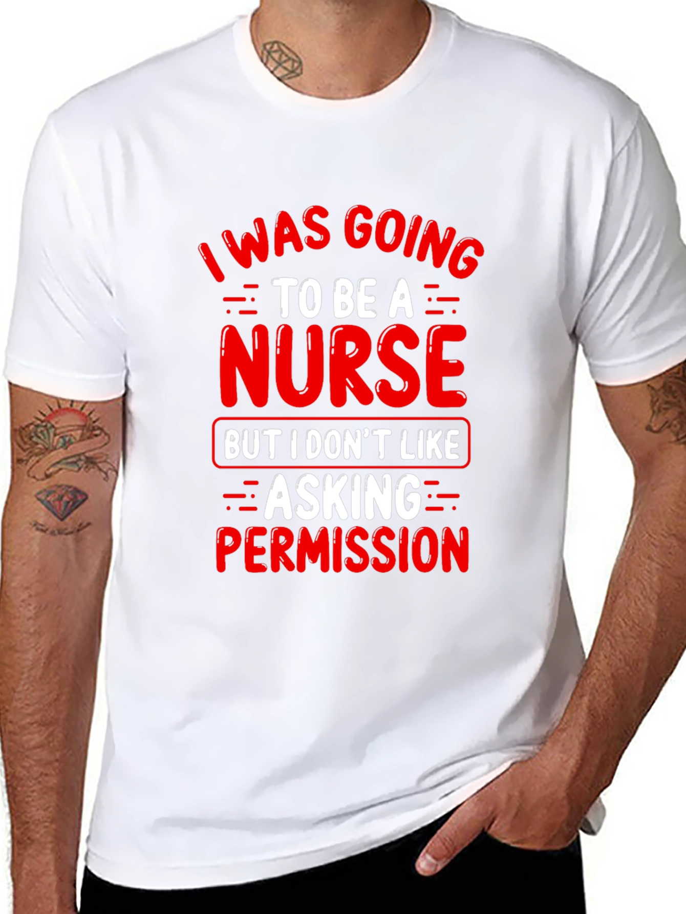 Black Funny Nurse T-Shirt - I Was Going To Be A Nurse view 8