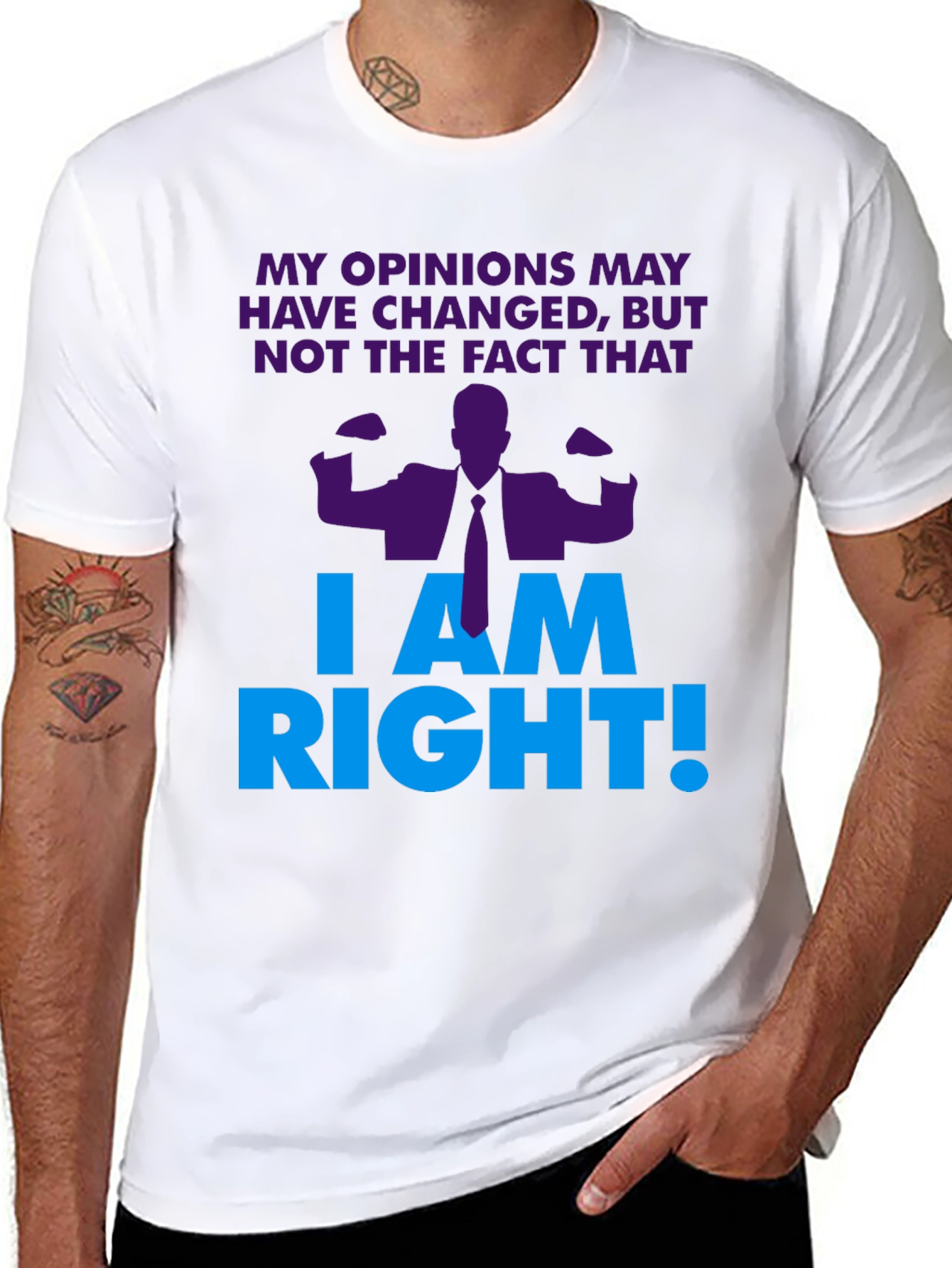 Black I Am Right! Graphic T-Shirt - Novelty Design view 8