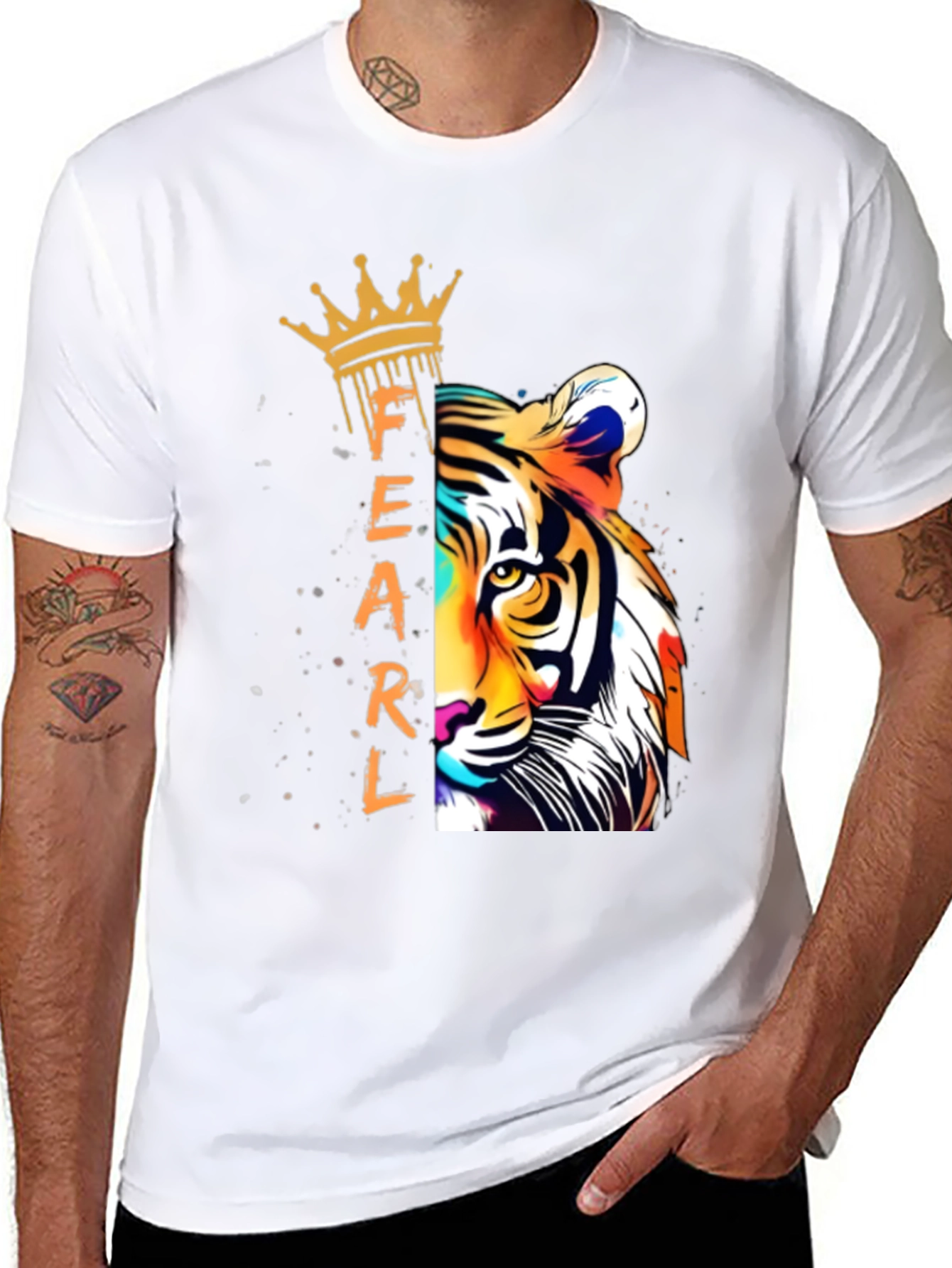Black Fearless Tiger Graphic Tee - Black view 8