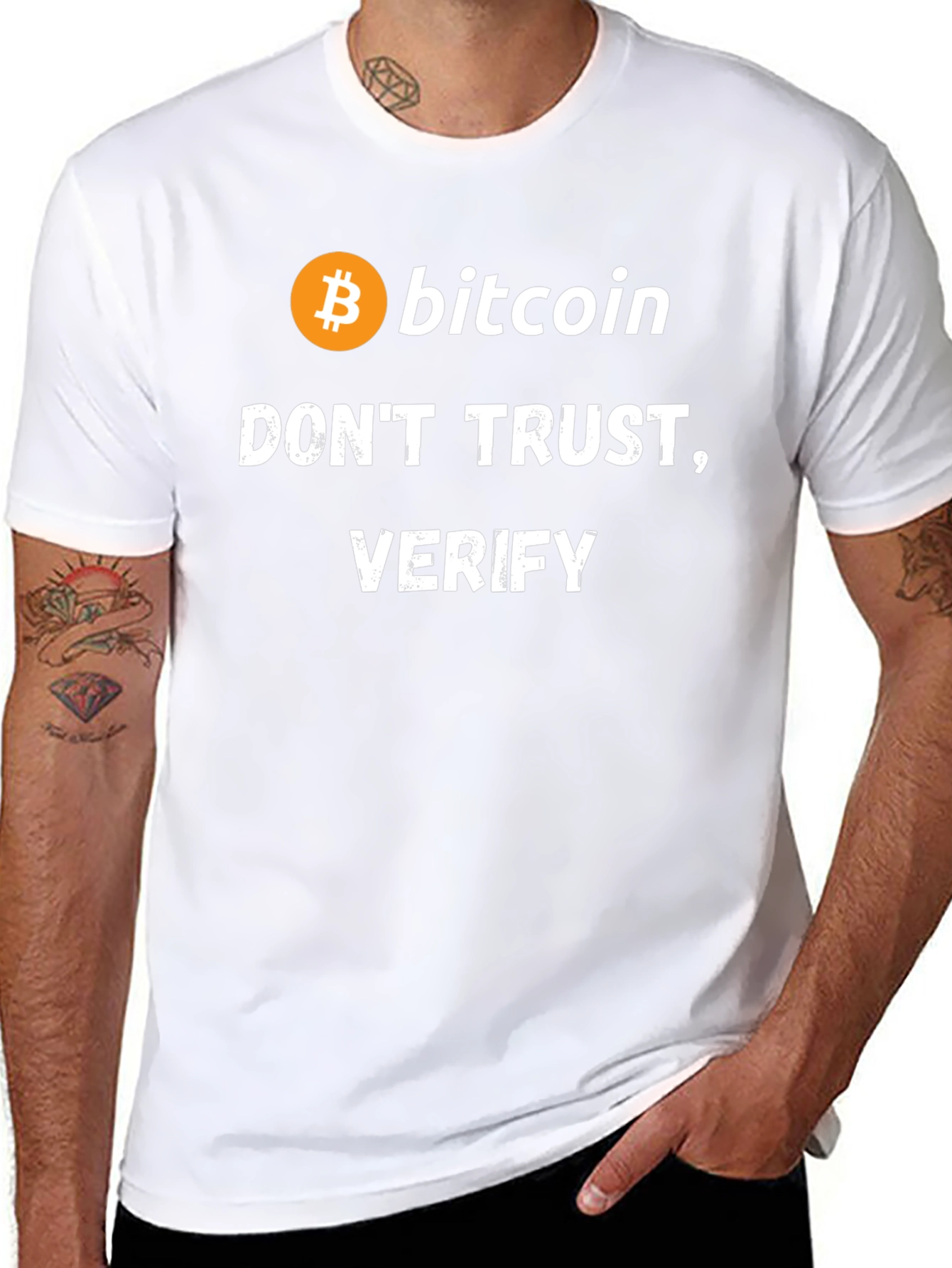 Black Bitcoin Don't Trust Verify Black T-Shirt view 8