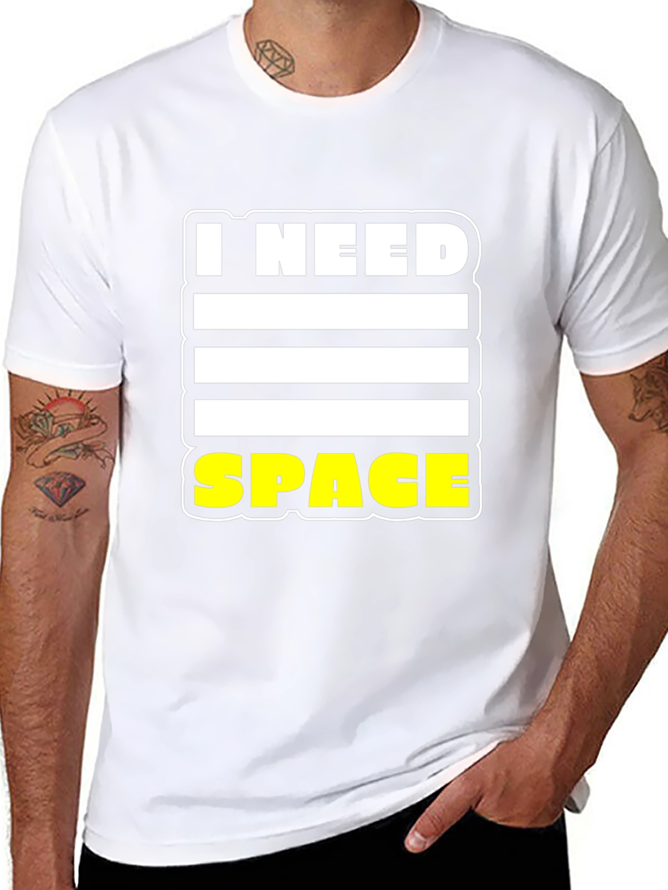 Black I Need Space T-Shirt - Bold Graphic Tee view 8