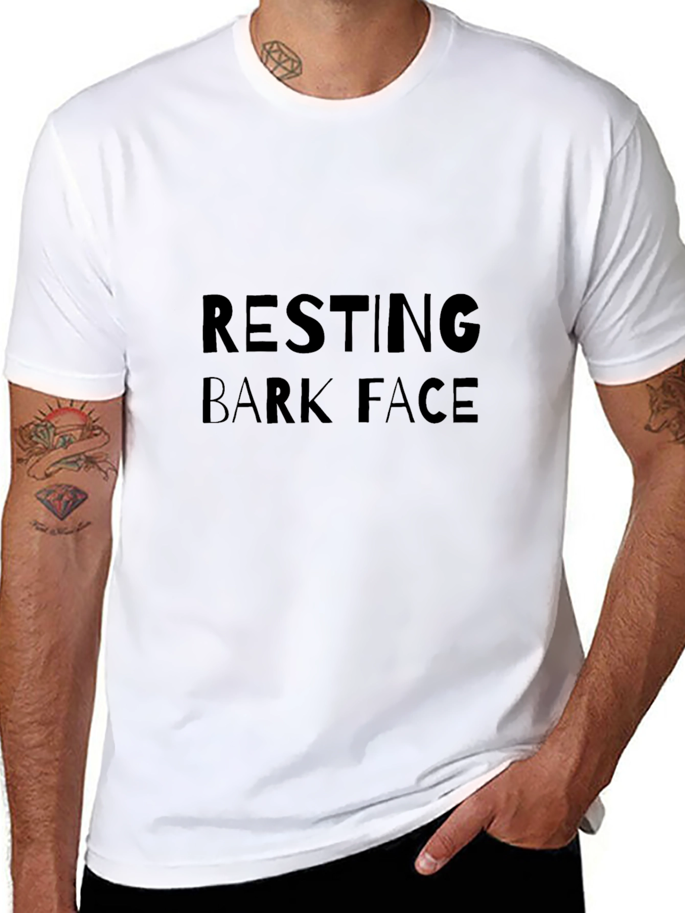 Black Resting Bark Face Graphic Tee - Black T-Shirt view 8