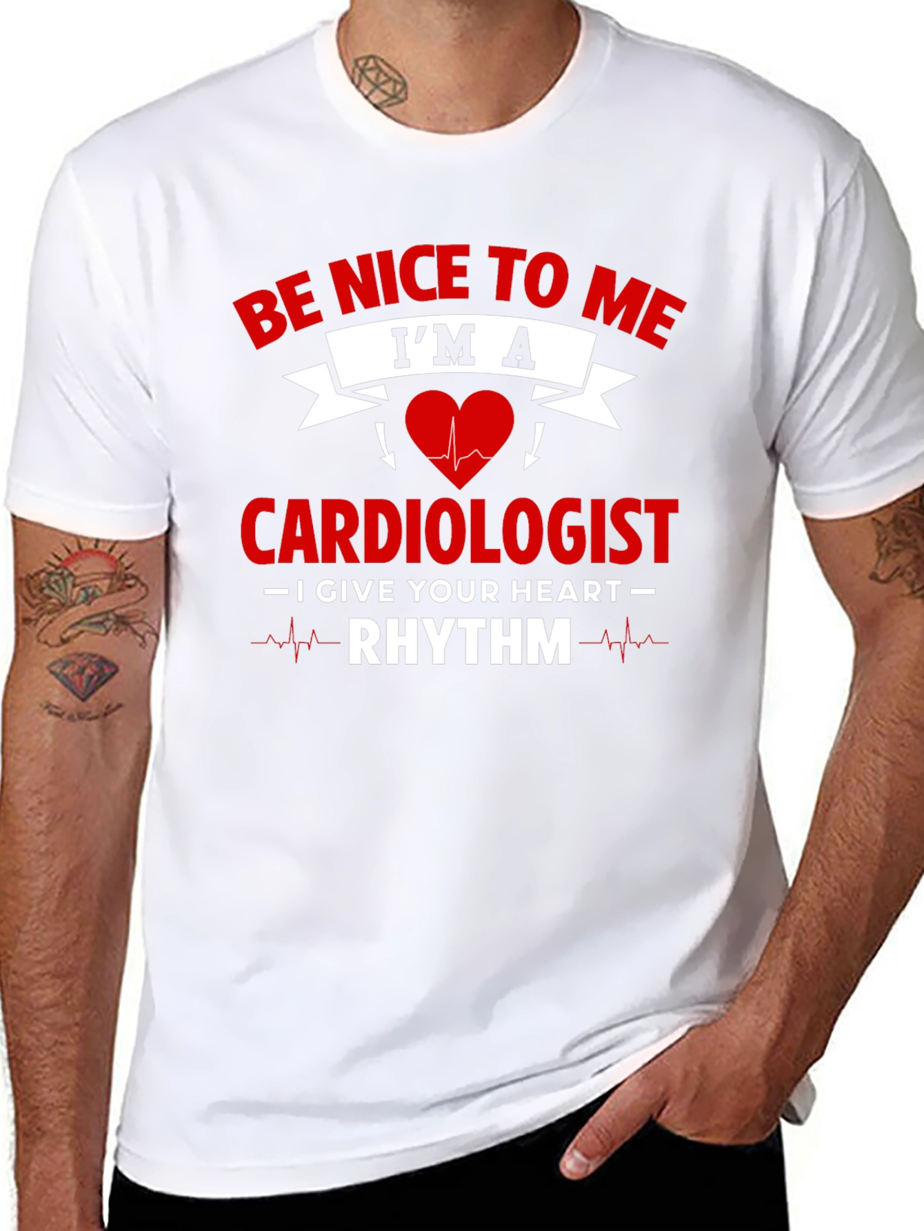 Cardiologist Rhythm Heartbeat Graphic T-Shirt - 8