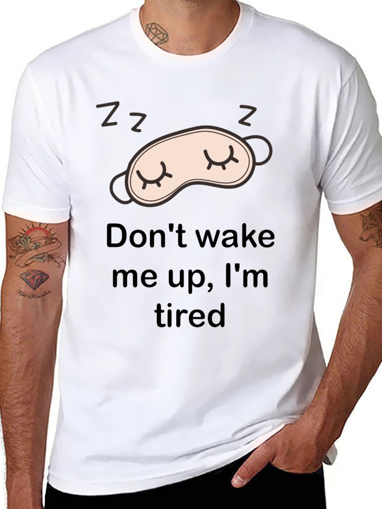 Black Sleepy Black T-Shirt: Don't Wake Me view 8