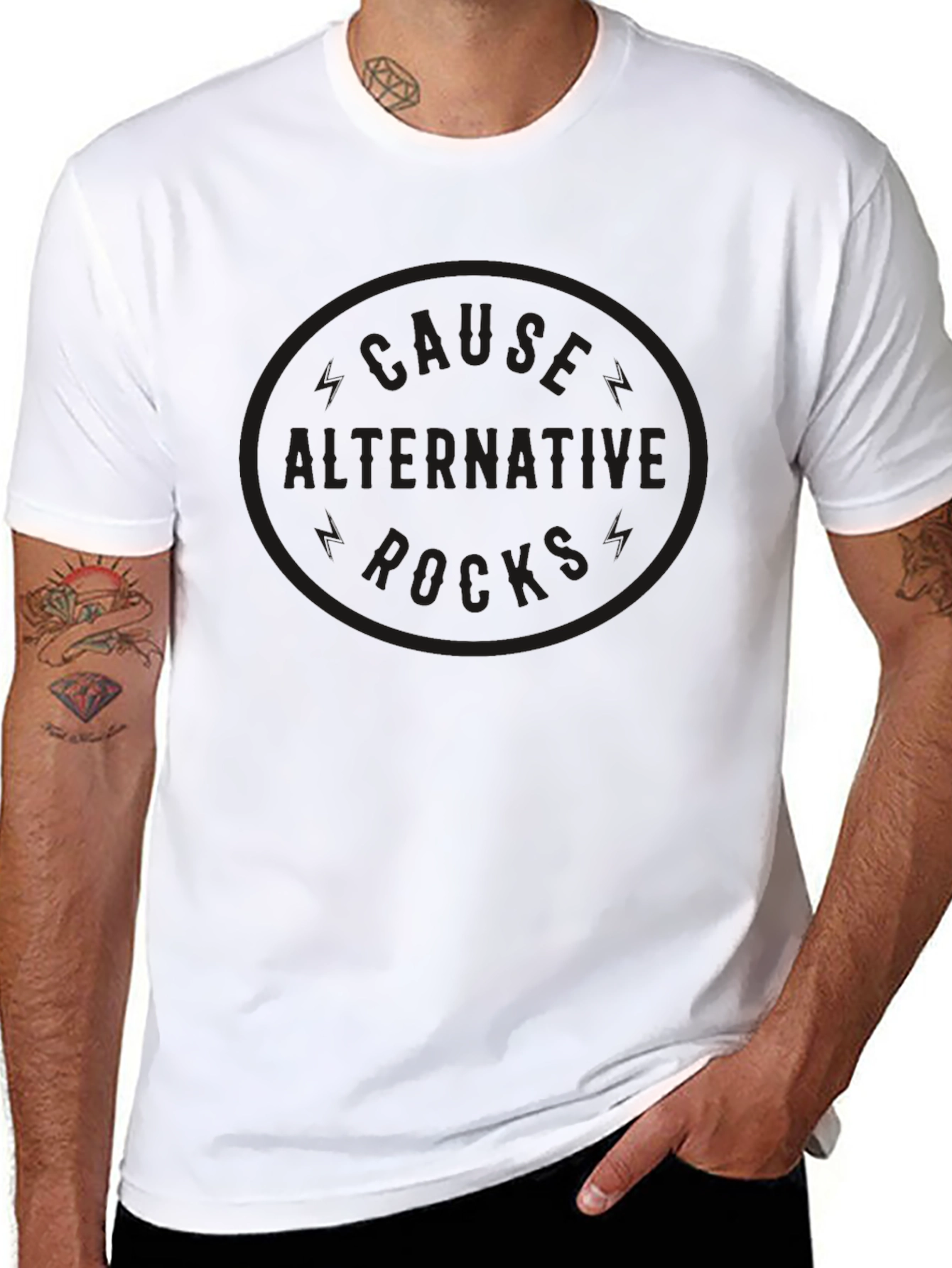 Black Cause Alternative Rocks Black T-Shirt view 8