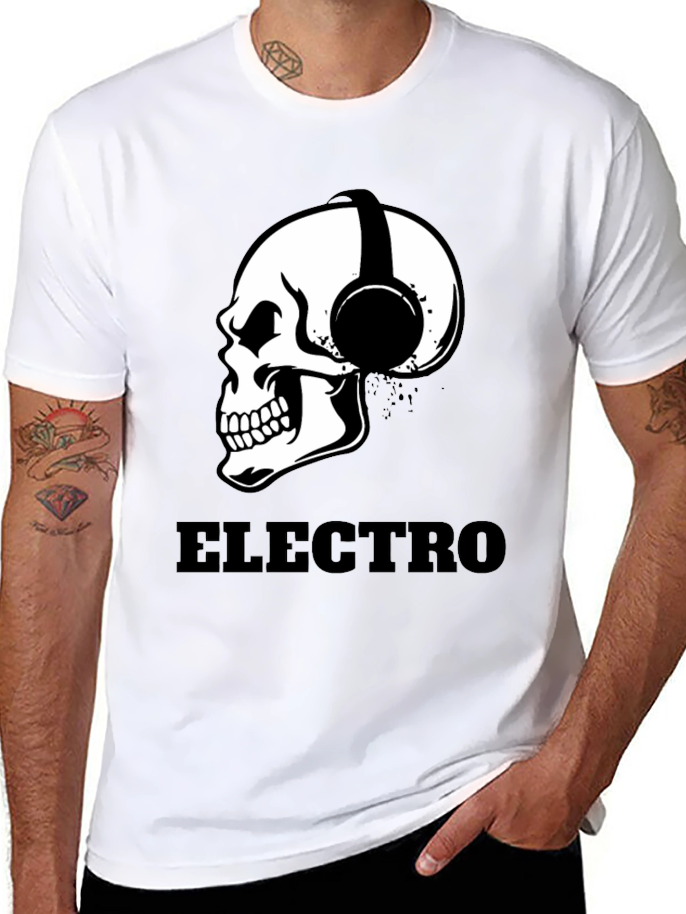 Black Electro Skull T-Shirt view 8