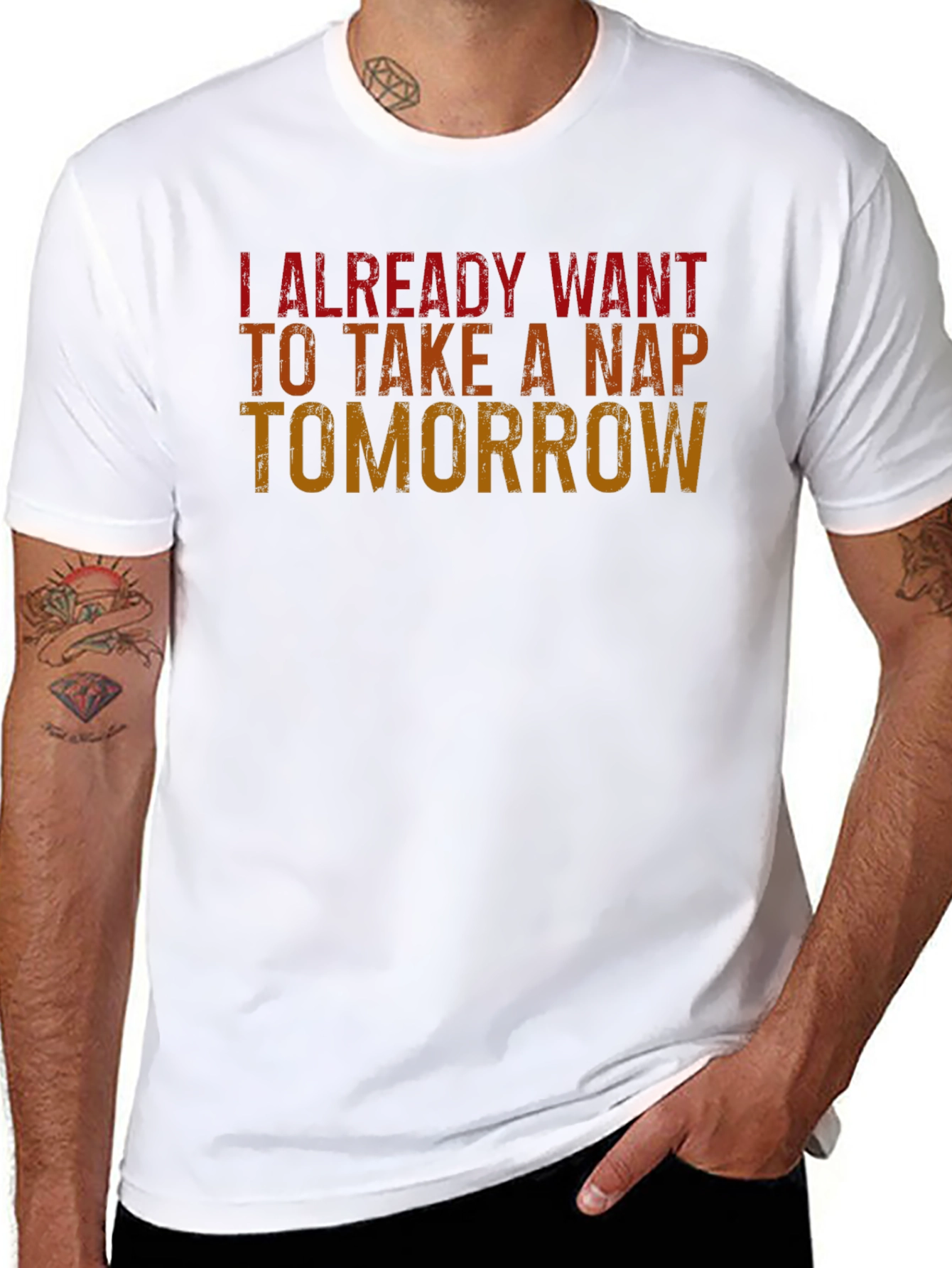 Black Funny I Want To Nap Tomorrow Black T-Shirt view 8