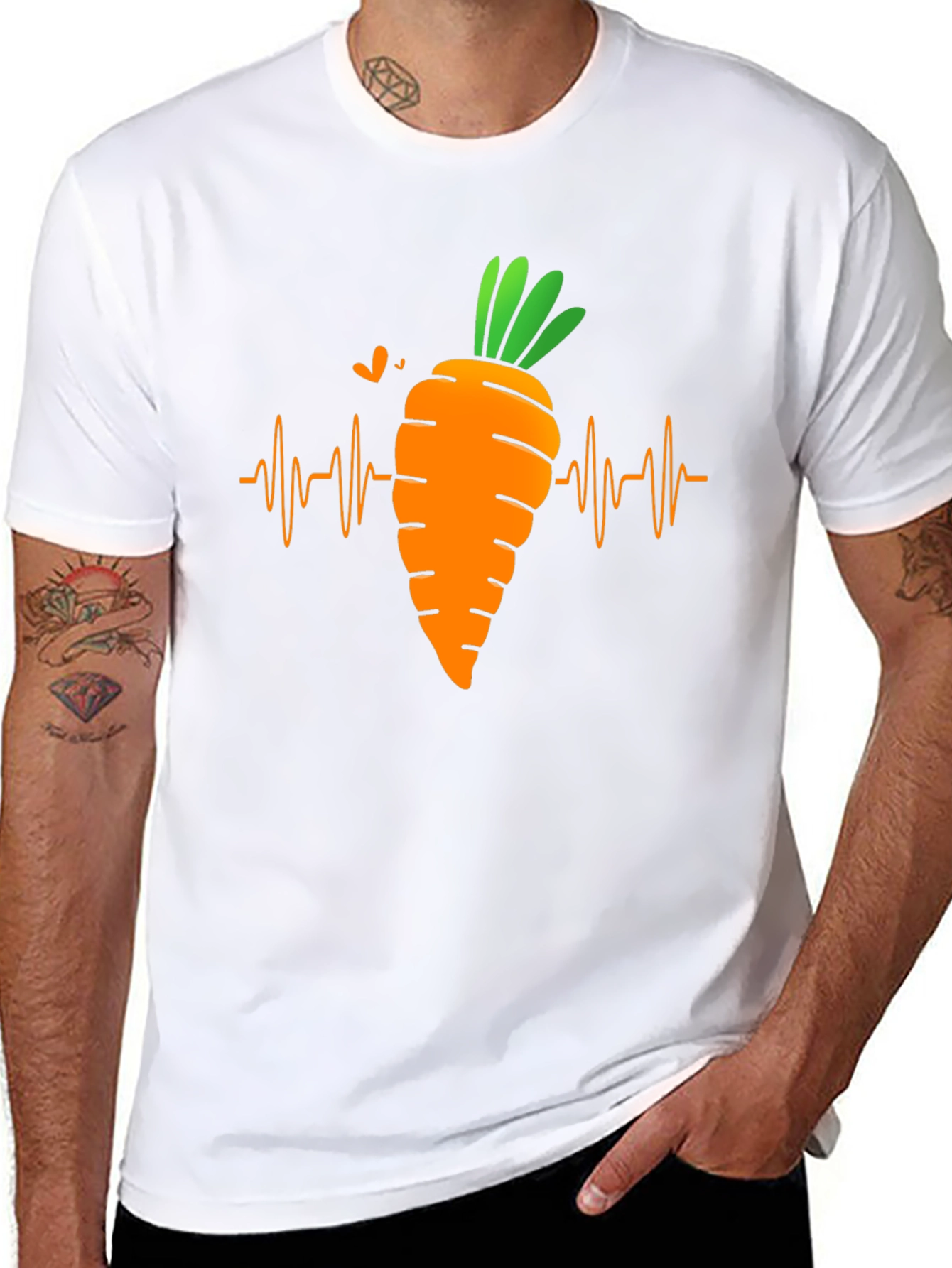 Black Carrot Heartbeat T-Shirt - Funny Vegan Tee view 8