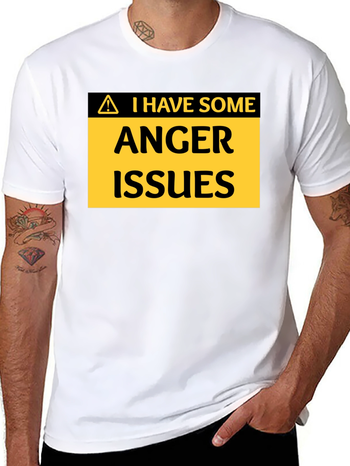 Black I Have Some Anger Issues Funny T-Shirt view 8