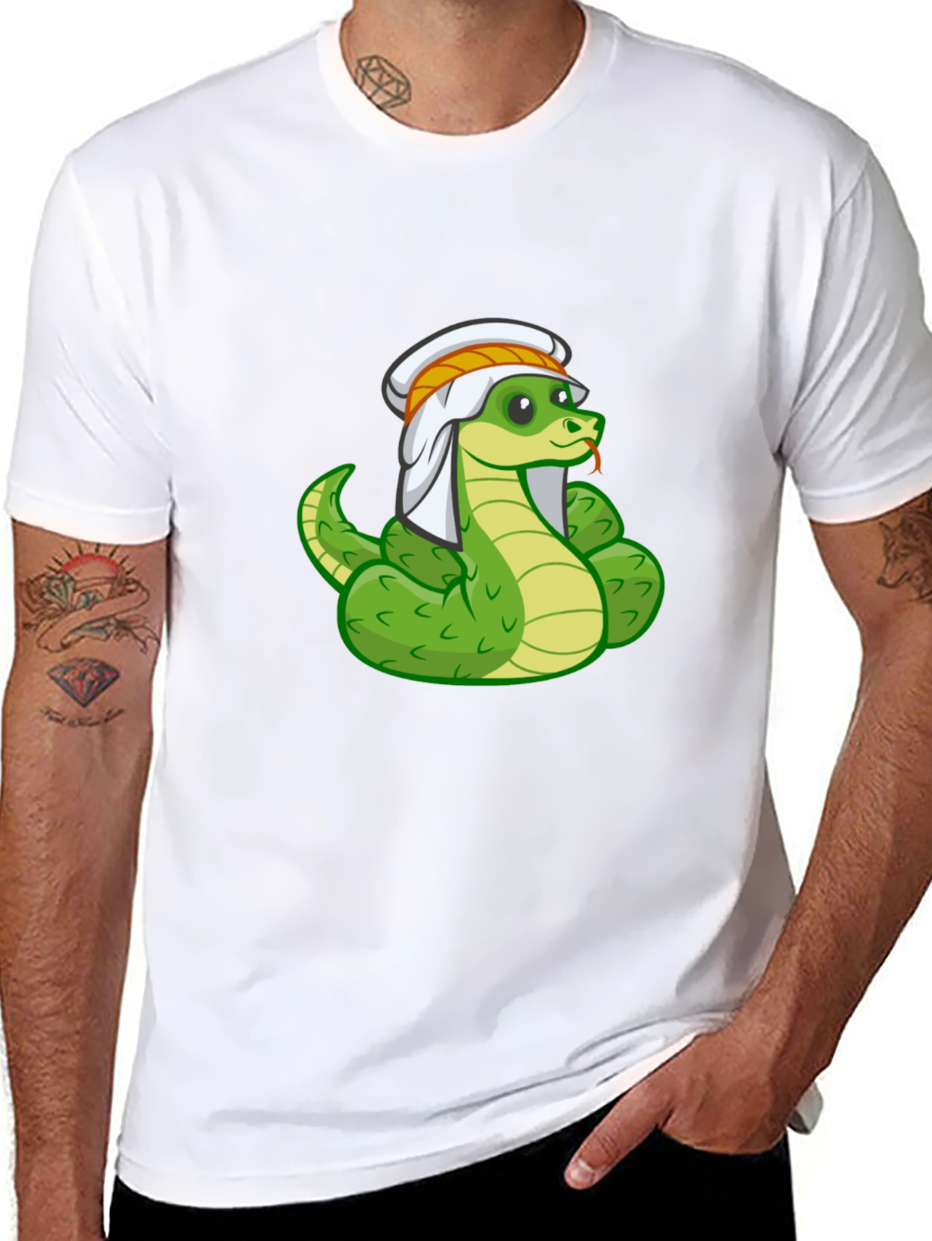Black Snake Charmer T-Shirt - Funny Cartoon Snake Tee view 8